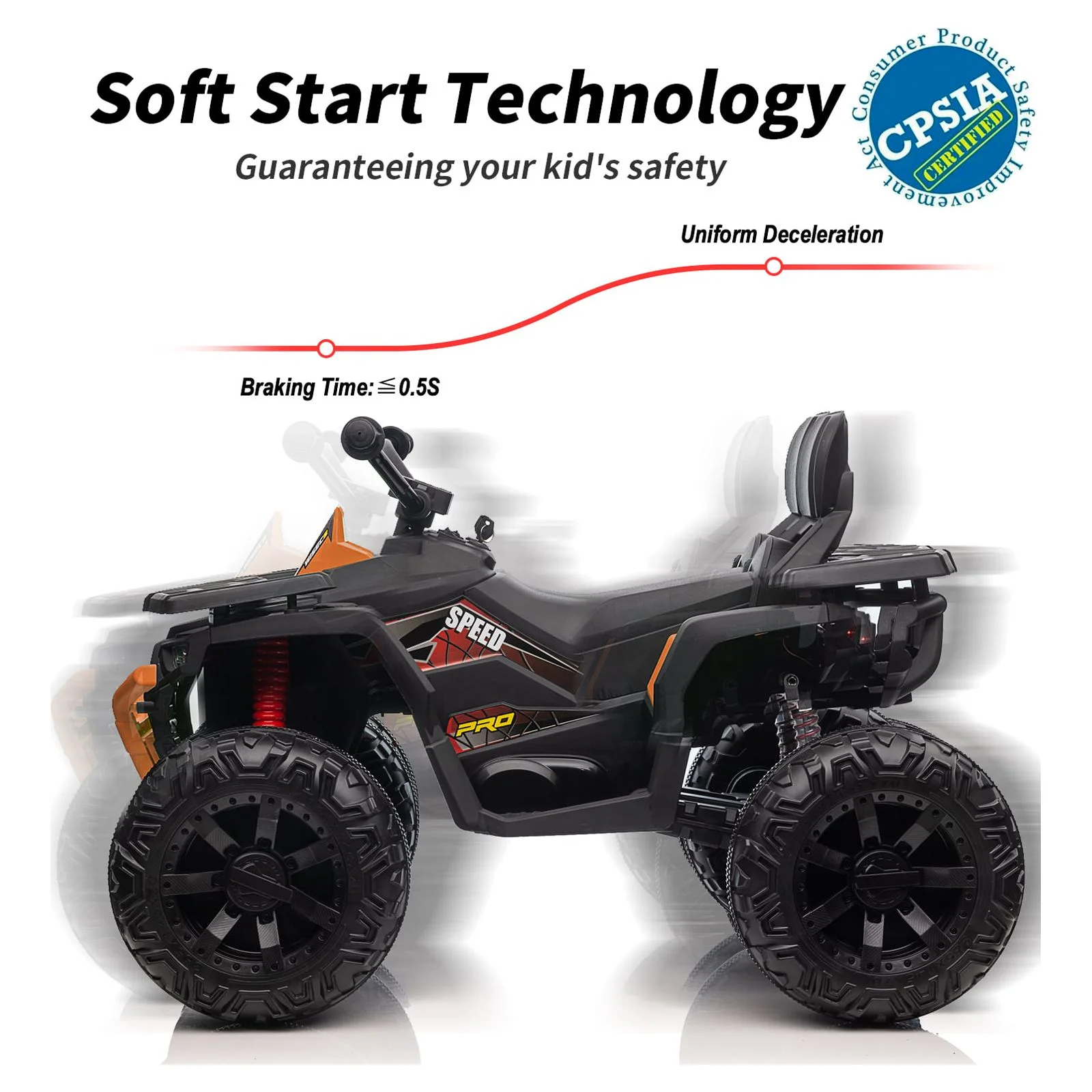 Outfunny Kids 4 Wheeler, 24V Ride on Toy Electric ATV for Big Kid Ages 3-7 - Green - Womvr