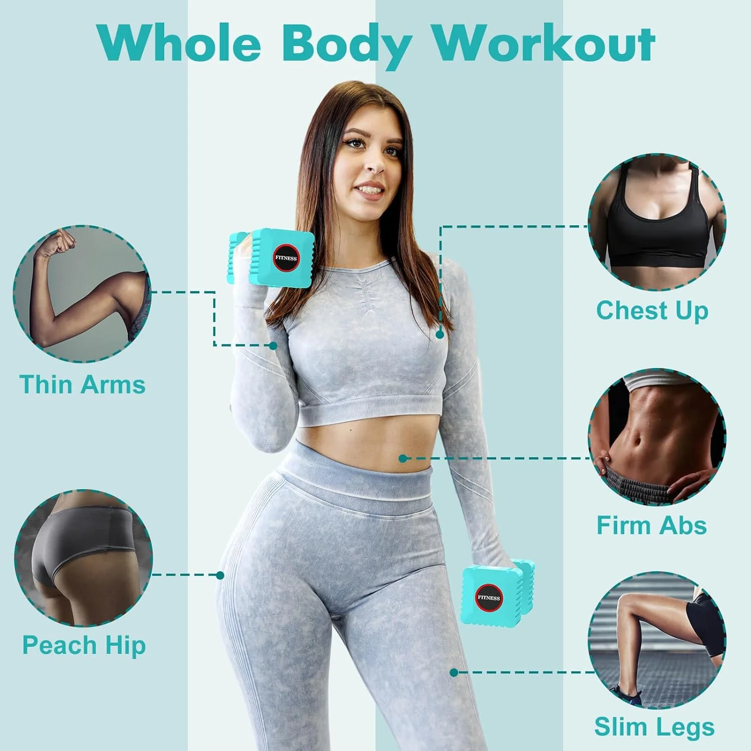 Adjustable Dumbbell Set, Hand Weights Set for Women/Men, 3.4lb, 5.7lb, 8.0lb, 10.3lb, 12.6lb Adjustable Weights Dumbbells Set for Home Gym Strength Training - Womvr