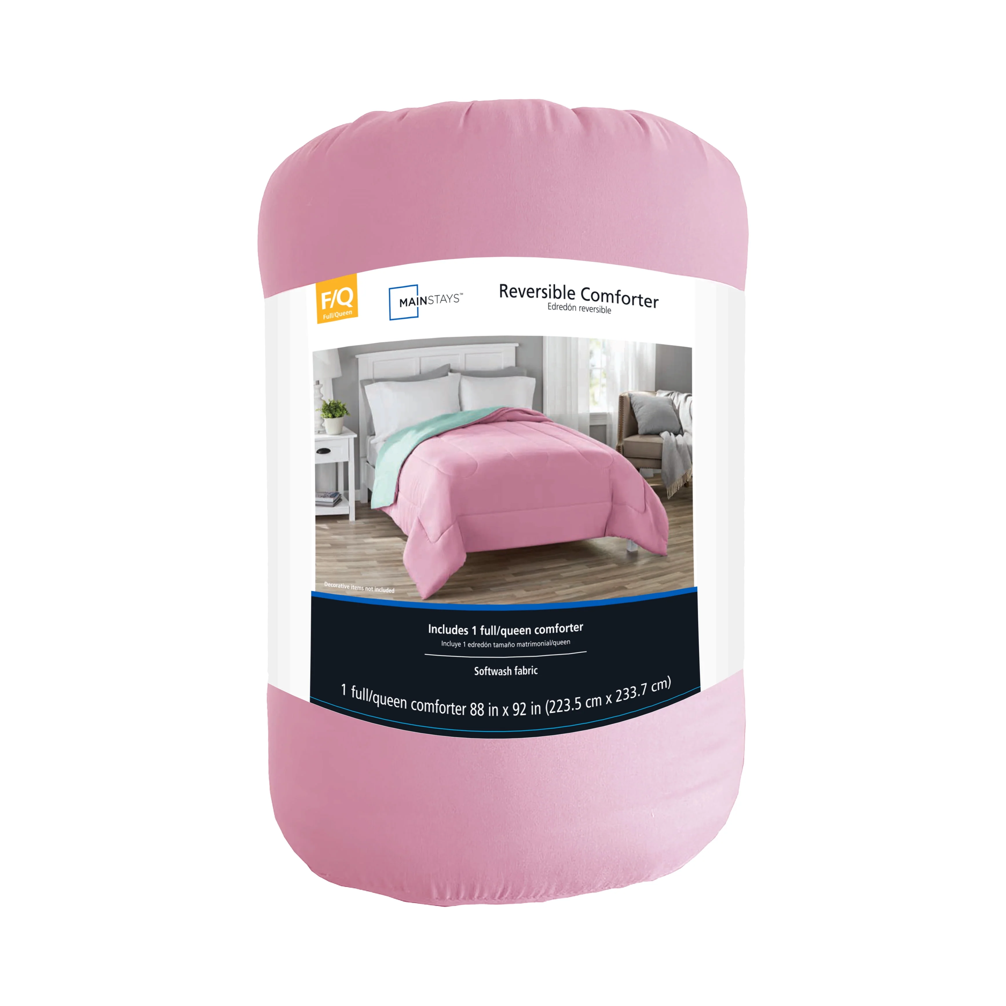 Mainstays Reversible Microfiber Comforter, Navy, Twin/Twin XL, Adult, Unisex - Womvr