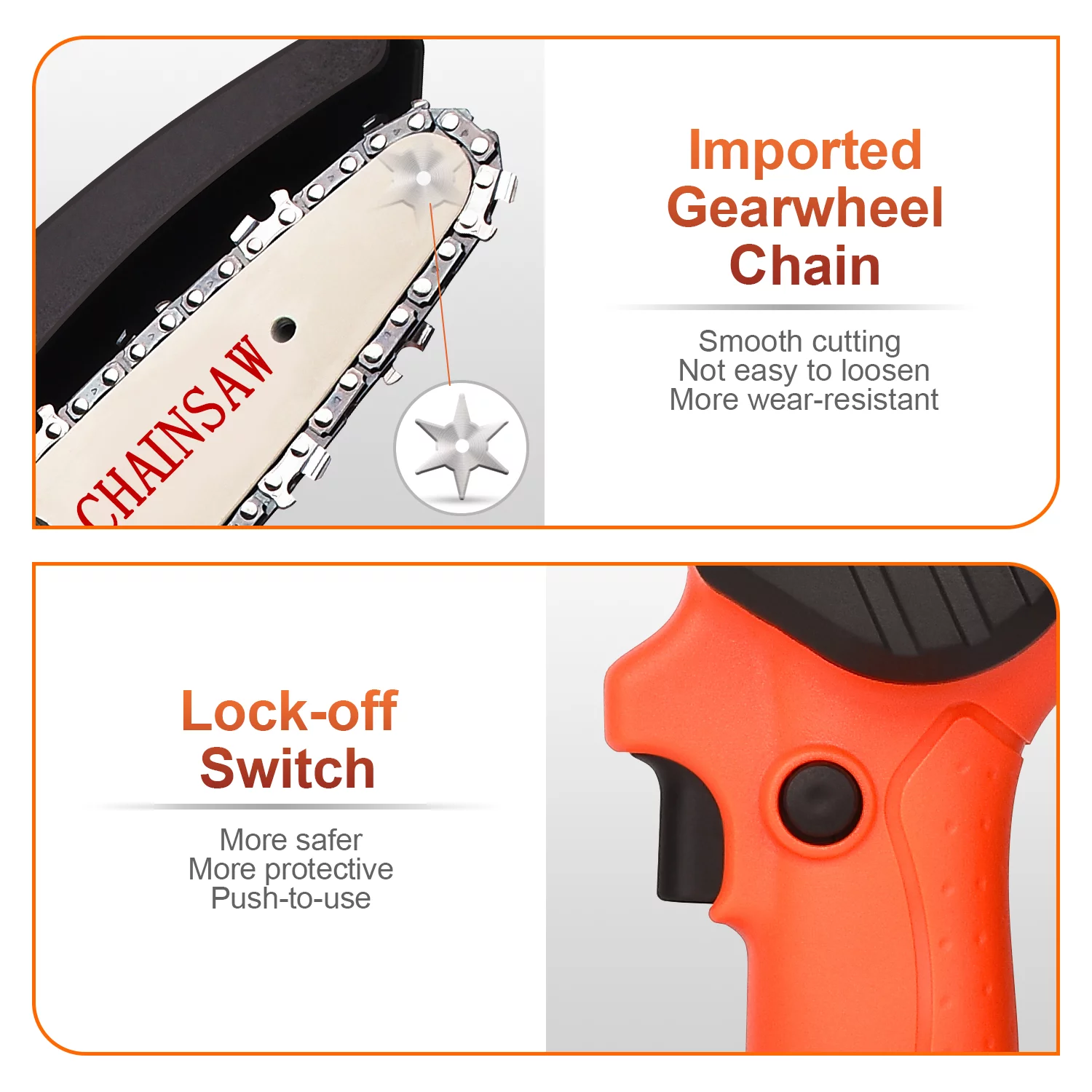 JUEMEL Mini Chainsaw with 2 Batteries, 20-Volt 4-inch Portable Cordless Chain Saw for Wood Cutting Tree Trimming - Womvr