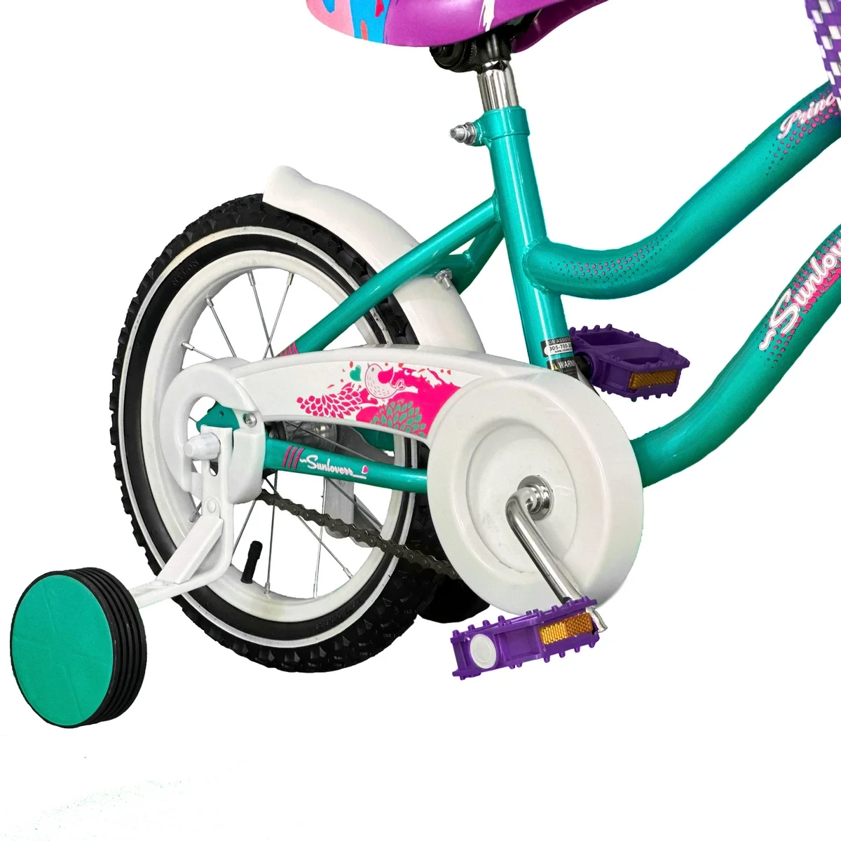 SUNLOVERR Mystic Purple Girls Bike for Toddlers and Kids Ages 3-5 Years Old, 12 Inch Kids Bike with Training Wheels & Basket, Boy Bicycle with Handbrake. - Womvr