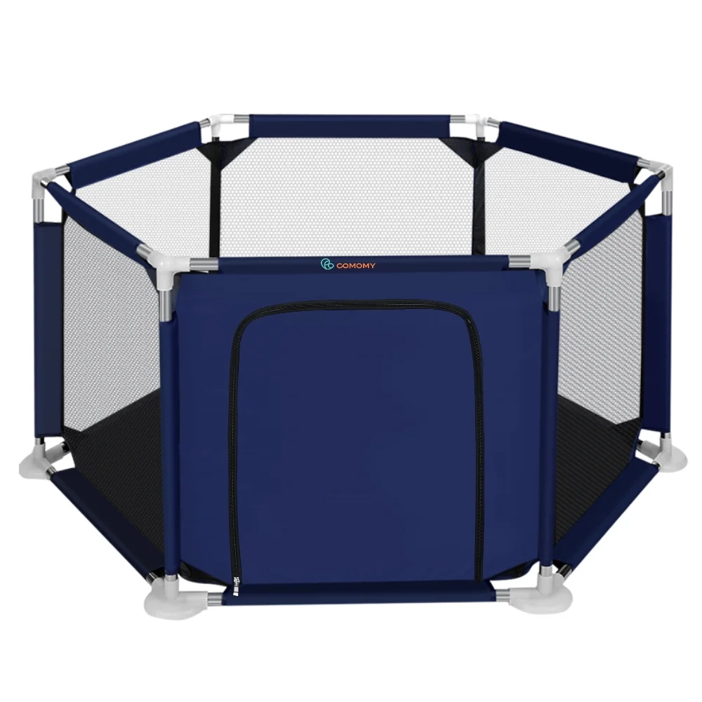 Baby Playpen, Travel Baby Playards, Baby Play Yard, 6Panels Portable Infant Play Game Area,Blue - Womvr