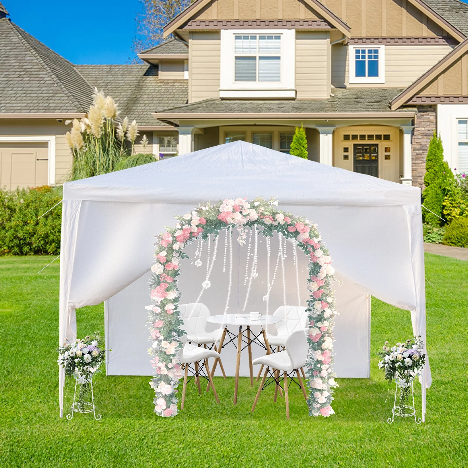 Ktaxon 10'x30' Canopy Tent Wedding Partywith Removable 5 Sidewall White - Womvr