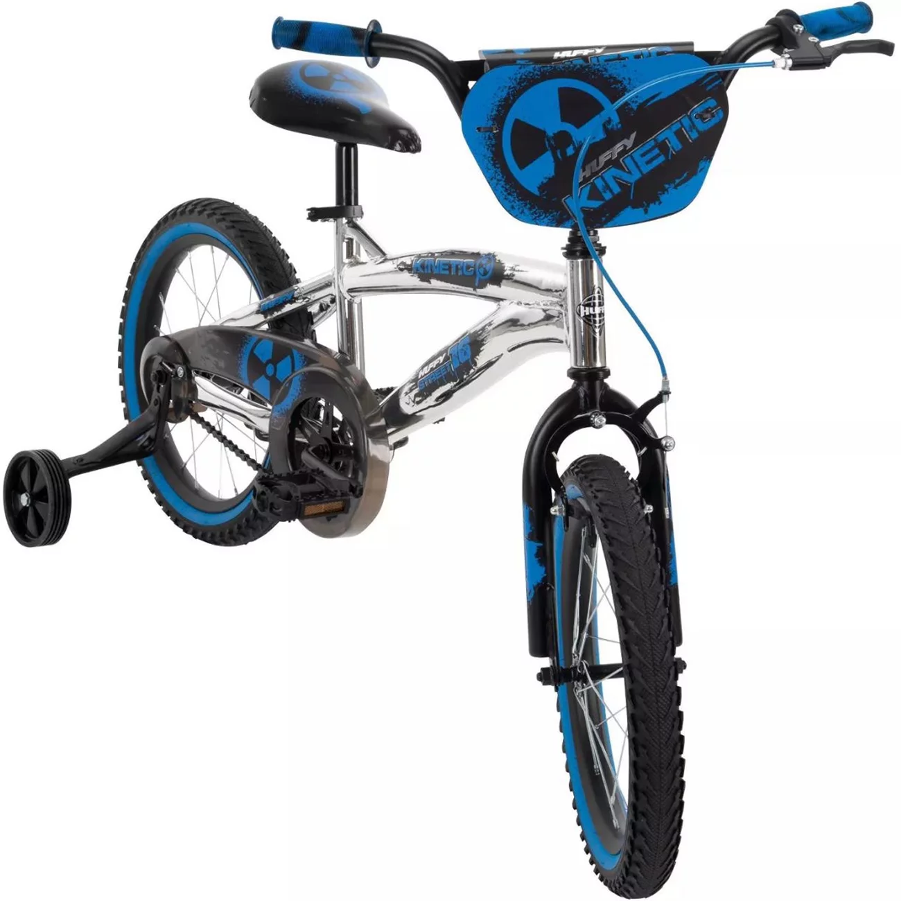 Huffy Kinetic 16-inch Boys' Bike, Silver/Blue - Womvr
