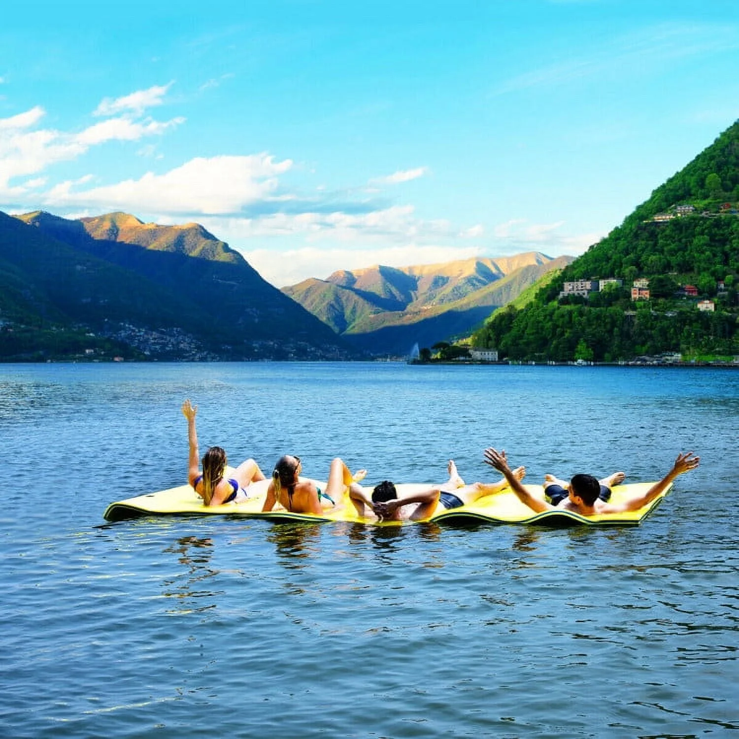 Inflatable Swimming Pool Duck Themed Kiddie Pools with Sprinkler for Age Over 3-Blue - Womvr