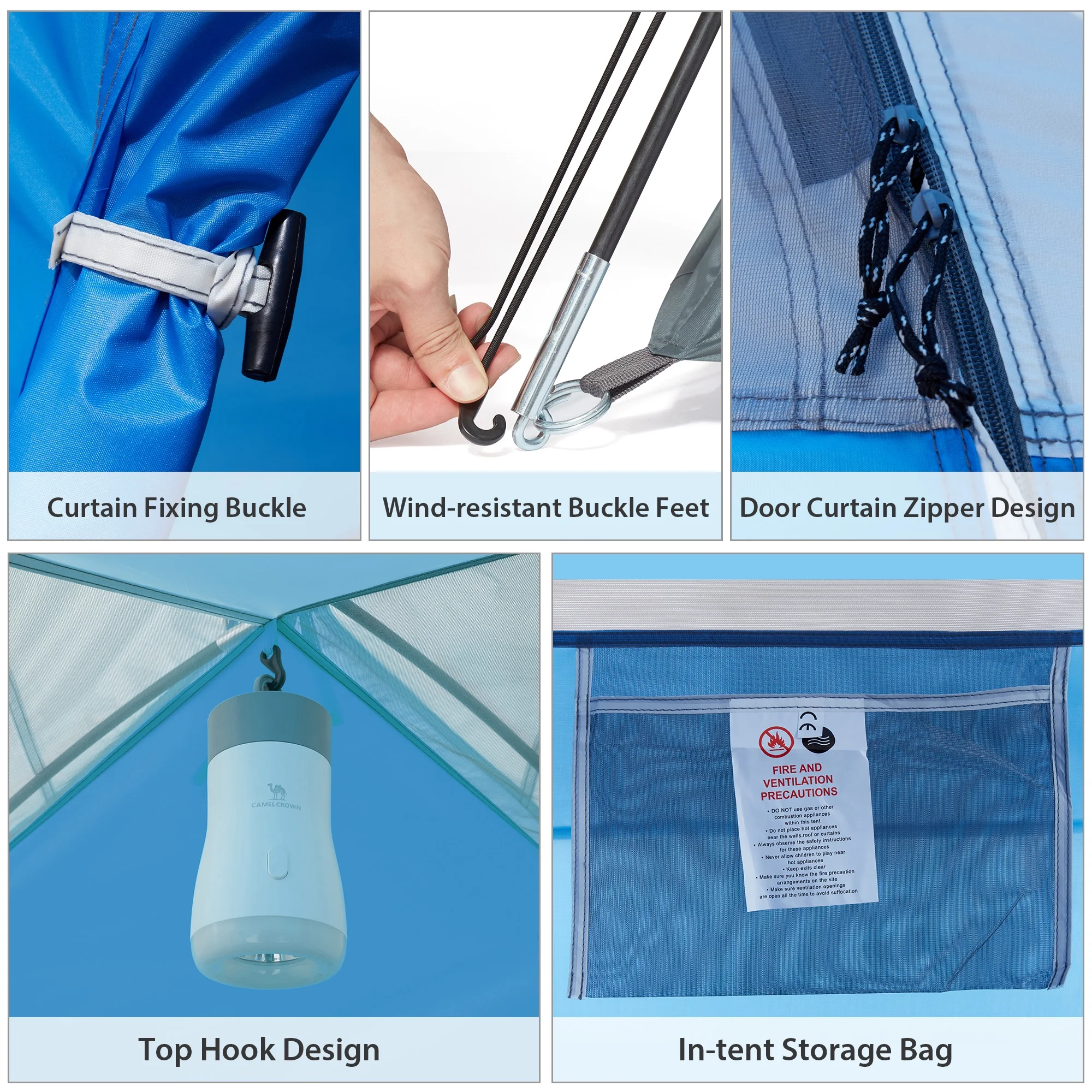 Camel Crown 3-4 Person Camping Tent Waterproof Lightweight Backpacking Tent for Camping Outdoor Dome Tent Windproof Emergency Tent Easy Up Family Tents with Carry Bag - Womvr