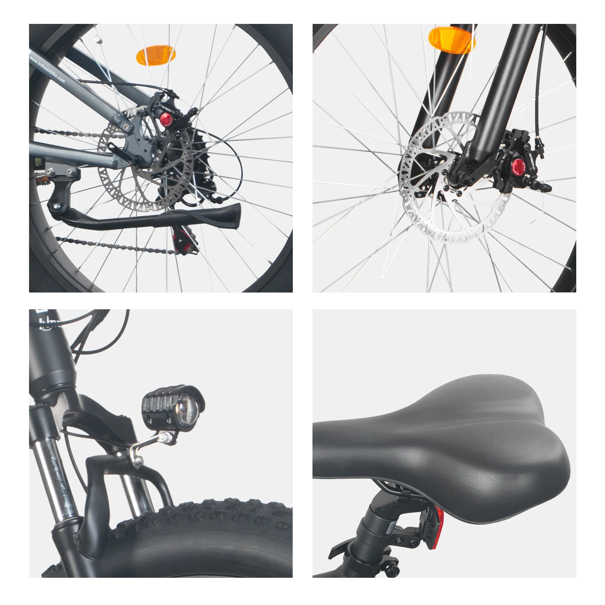 Z9 Model 26'' Fat Tire Electric Bike Commute Electric Bike for Adults Removable Battery 7 Speeds 750W Bafang Mid Motor Ebike Gray - Womvr