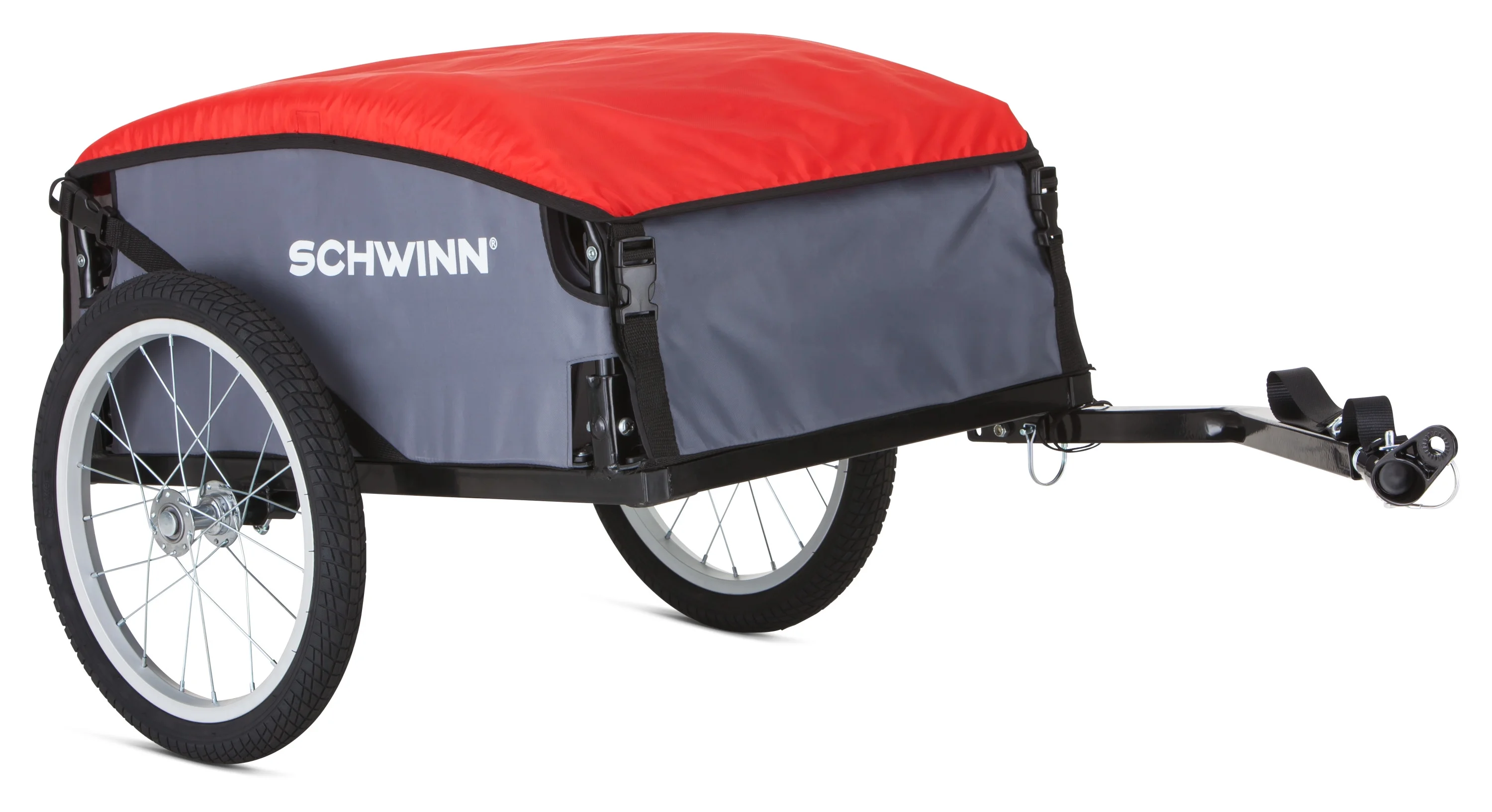 Schwinn Daytripper Cargo Trailer, 100 lbs capacity, gray / red - Womvr