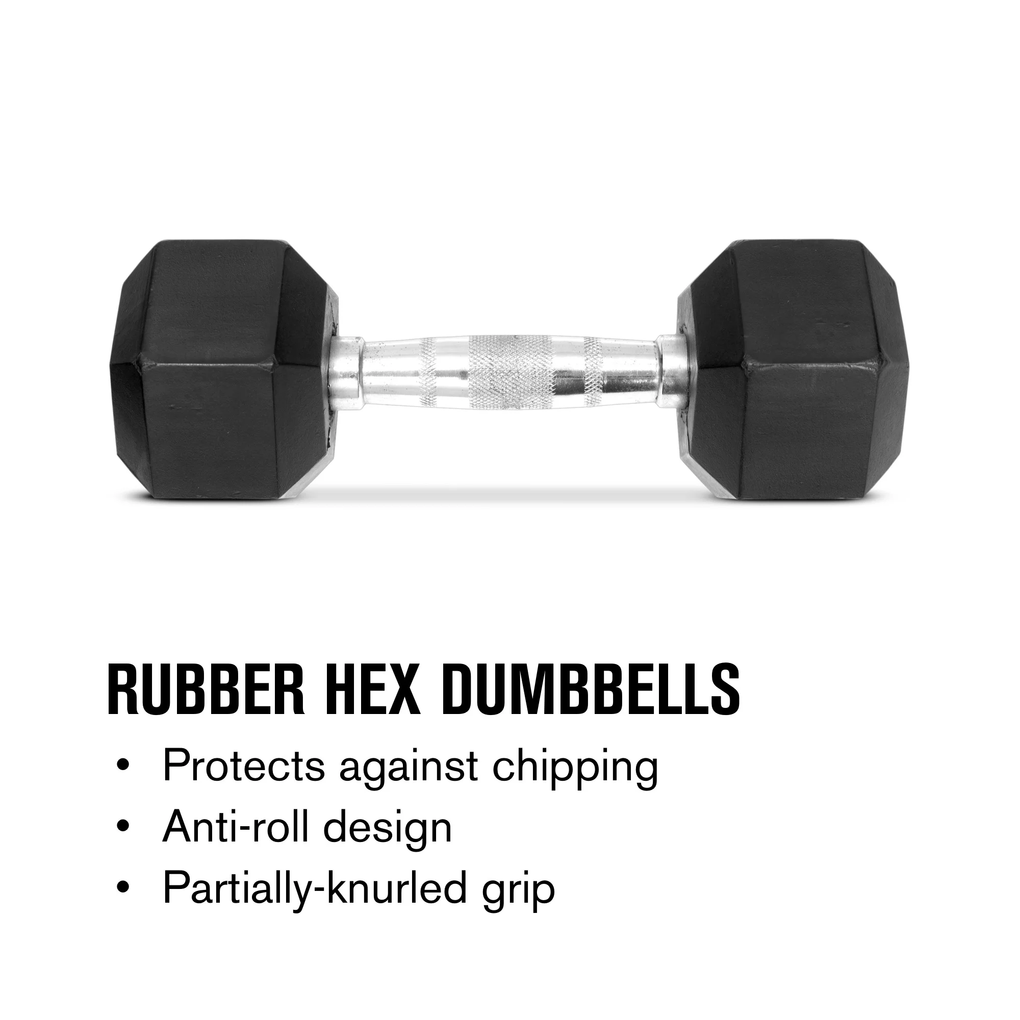 Weider Rubber Hex Dumbbell, 45 lbs - Sold Individually - Womvr