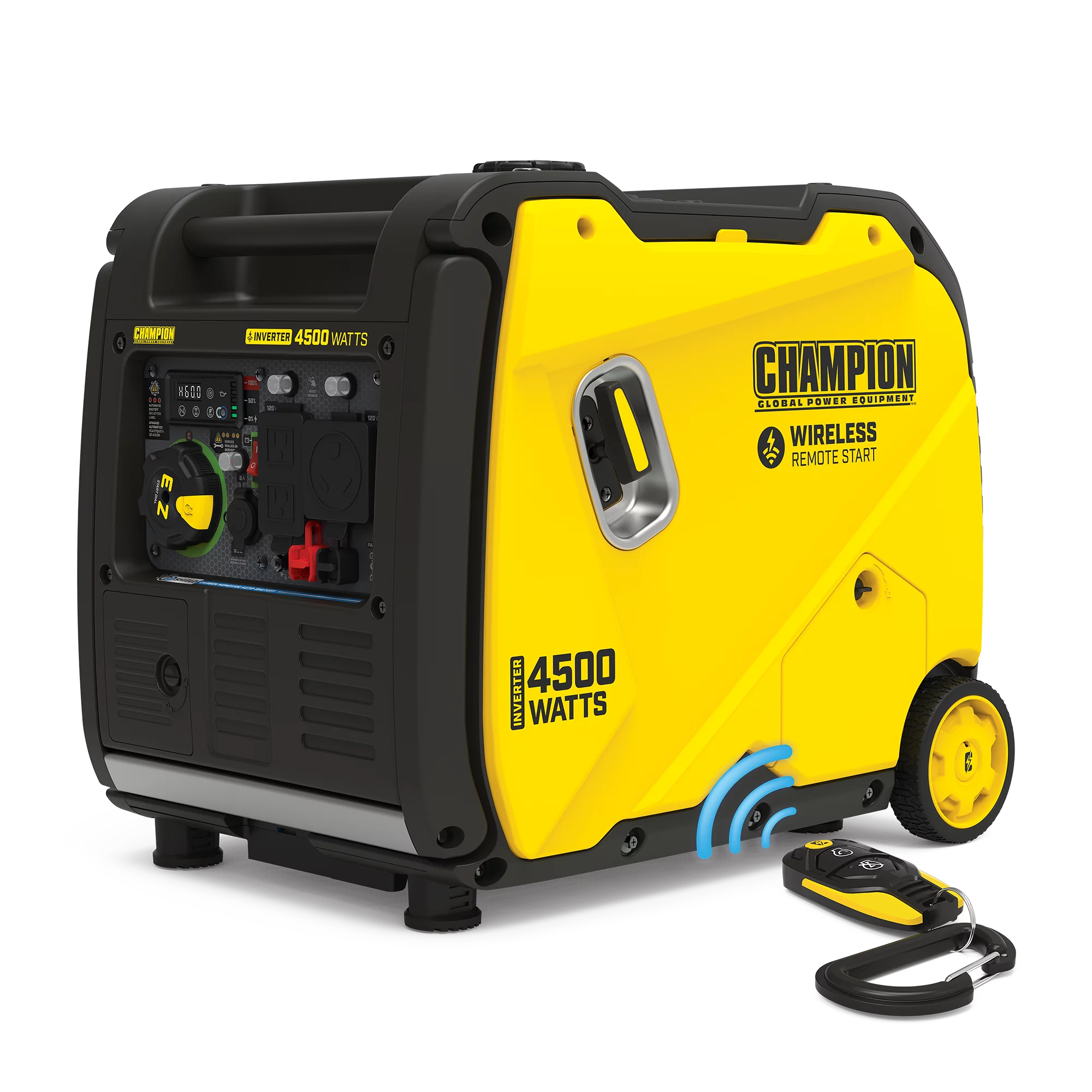 Champion Power Equipment 4500-Watt Wireless Remote Start Inverter Generator with CO Shield - Womvr