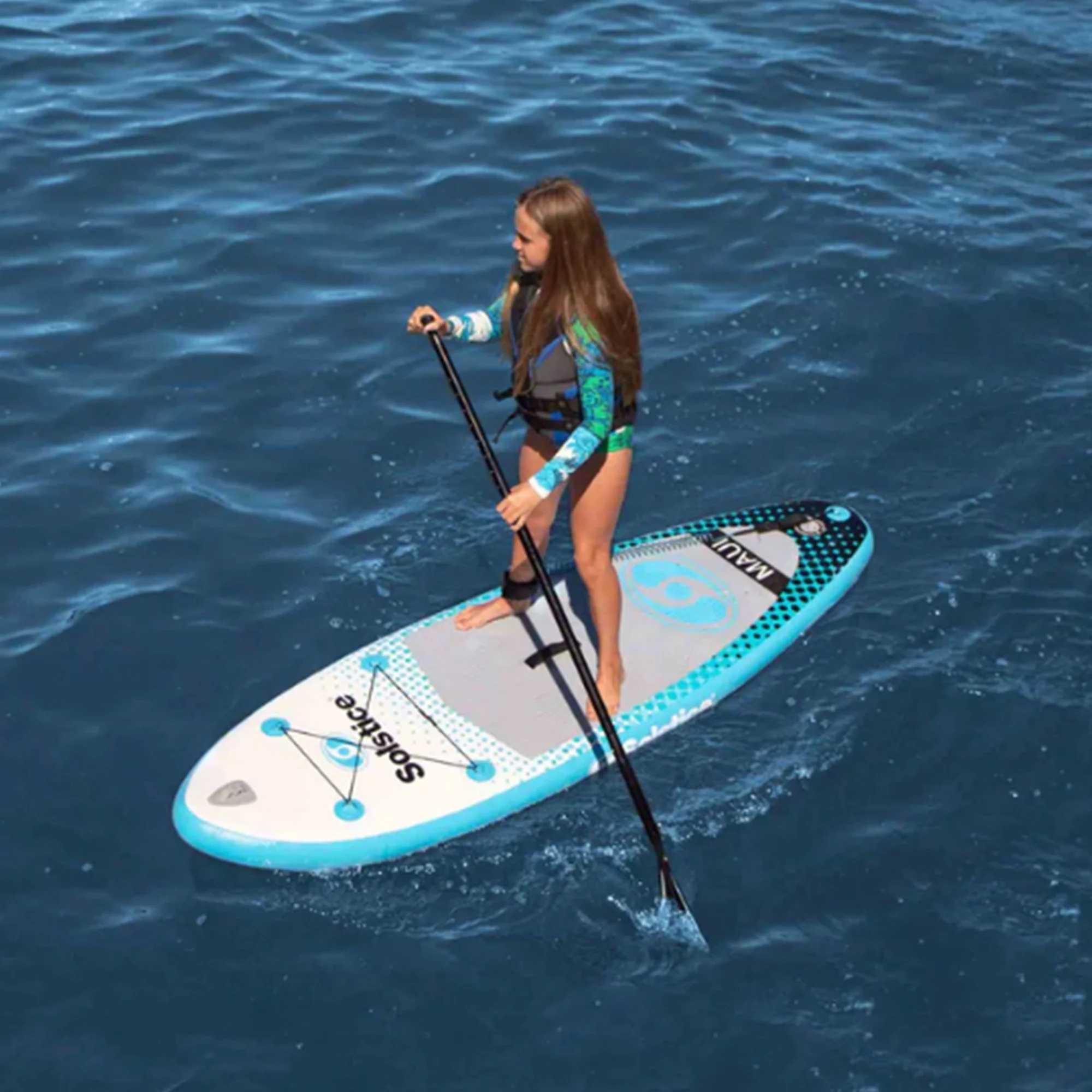 Solstice Watersports Islander Inflatable Stand-Up Paddle Board Kit (11'2 x 31'' x 6'') - Womvr