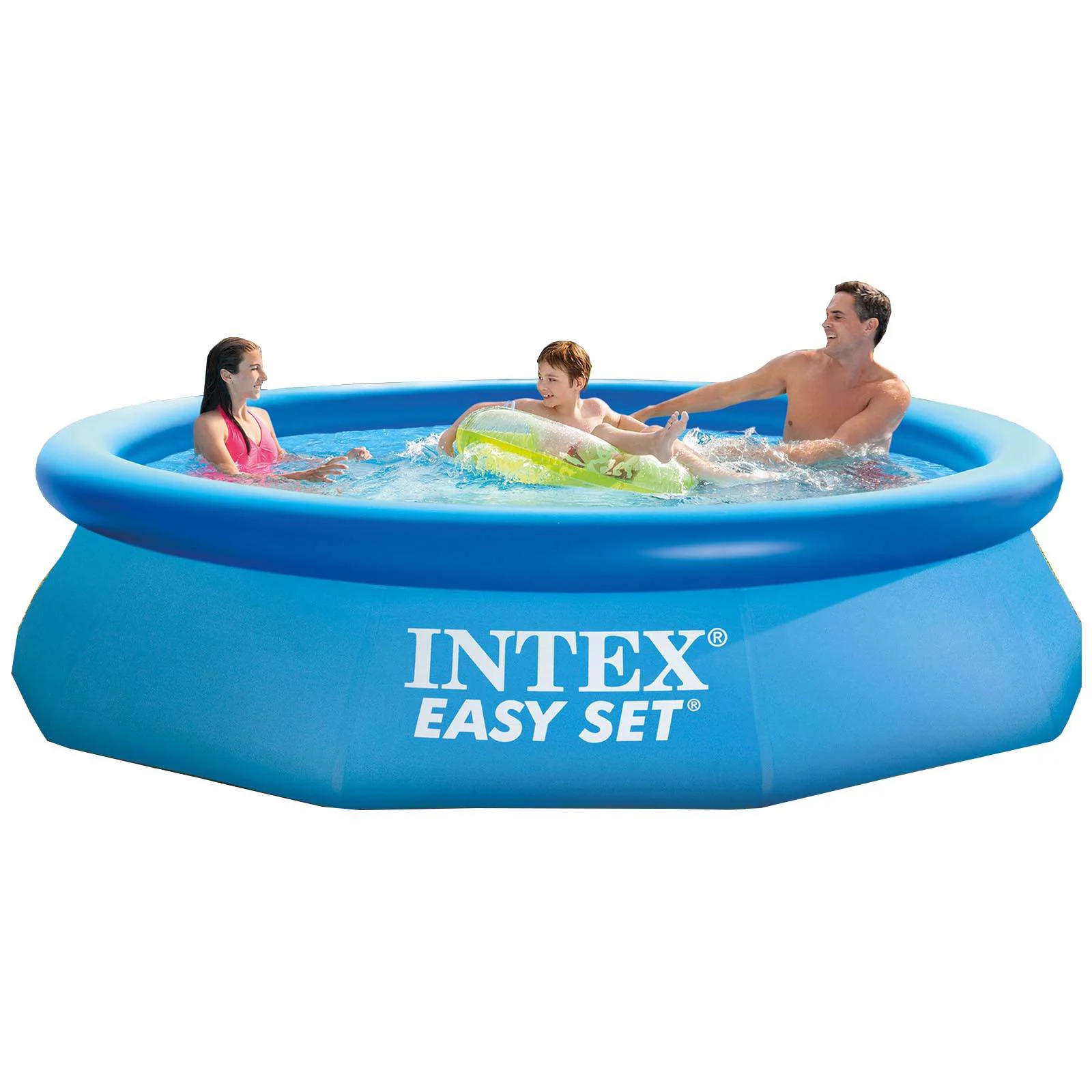 Intex 10ft x 30in Easy Set Above Ground Inflatable Family Swimming Pool & Pump - Womvr