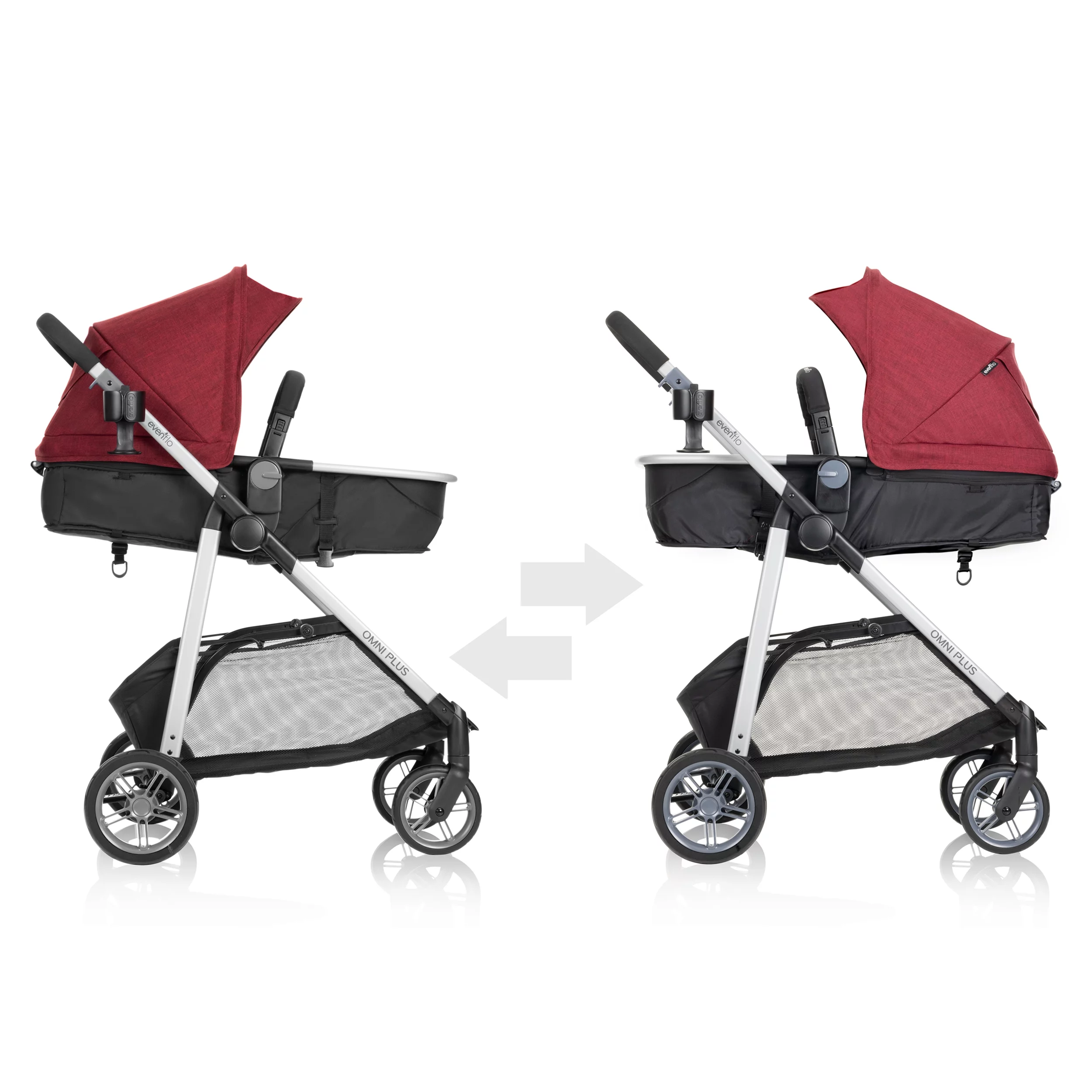 Evenflo Omni Plus Modular Travel System with LiteMax Sport Infant Car Seat, Mylar Gray, Unisex - Womvr