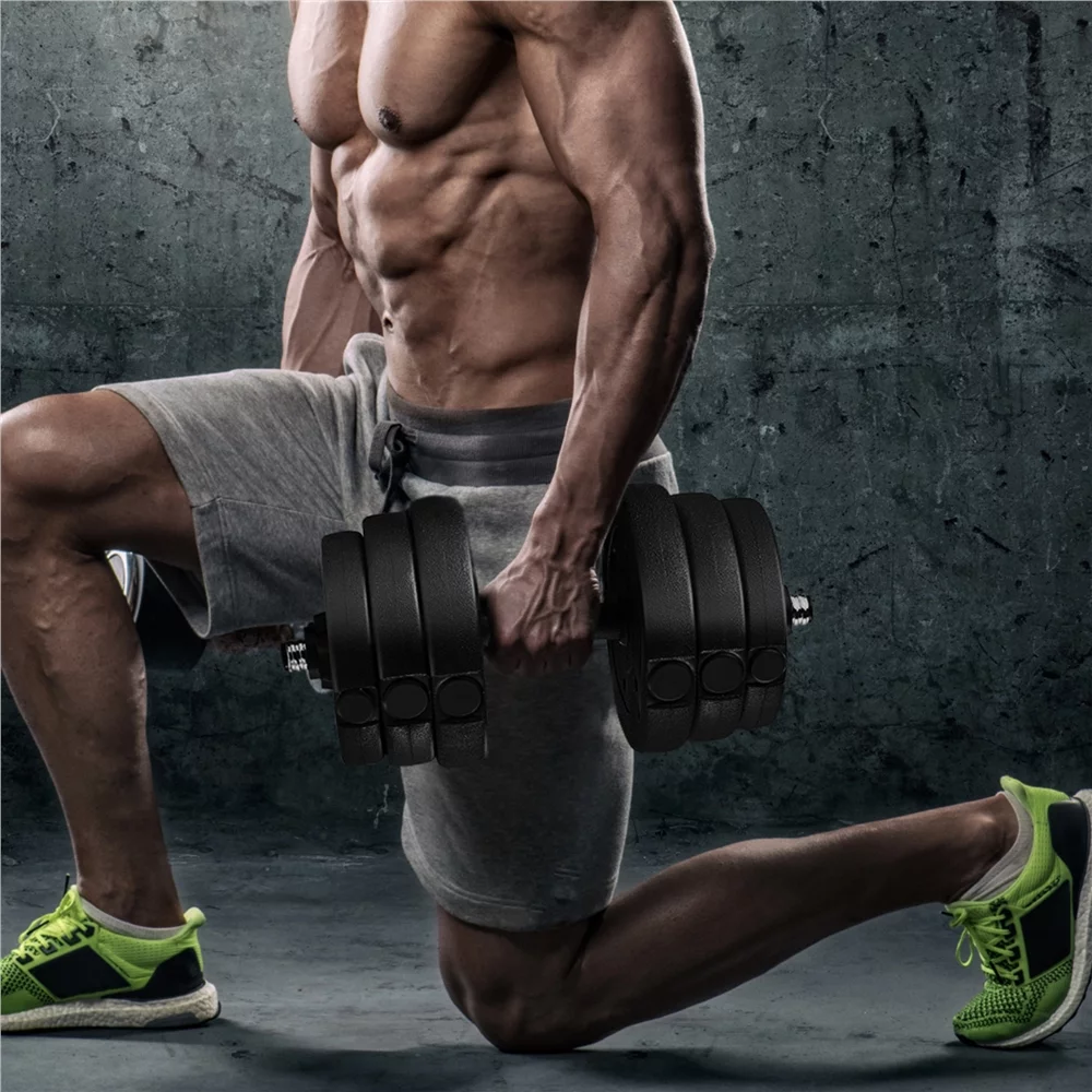 Topeakmart 55lb Adjustable Dumbbell Set for Home Gym, Black - Womvr