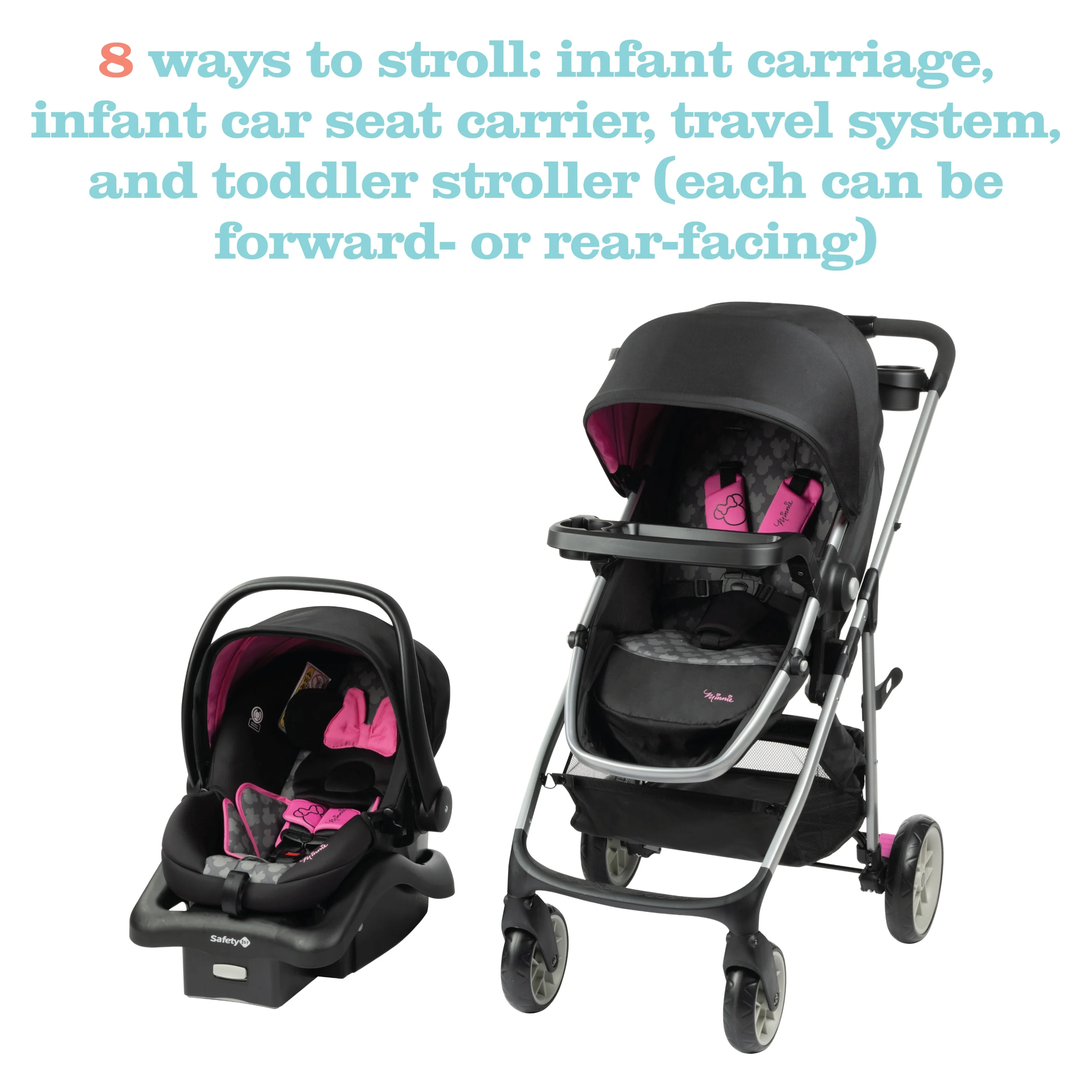 Disney Baby Minnie Mouse Grow and Go Modular Travel System, Simply Minnie - Womvr