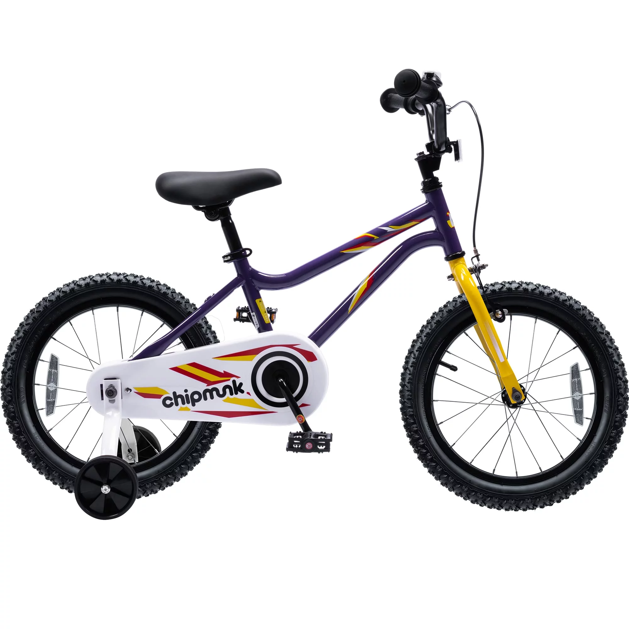 RoyalBaby Chipmunk Kids Bike Boys Girls 16 Inch Bicycle with Training Wheels and Kickstand Red - Womvr