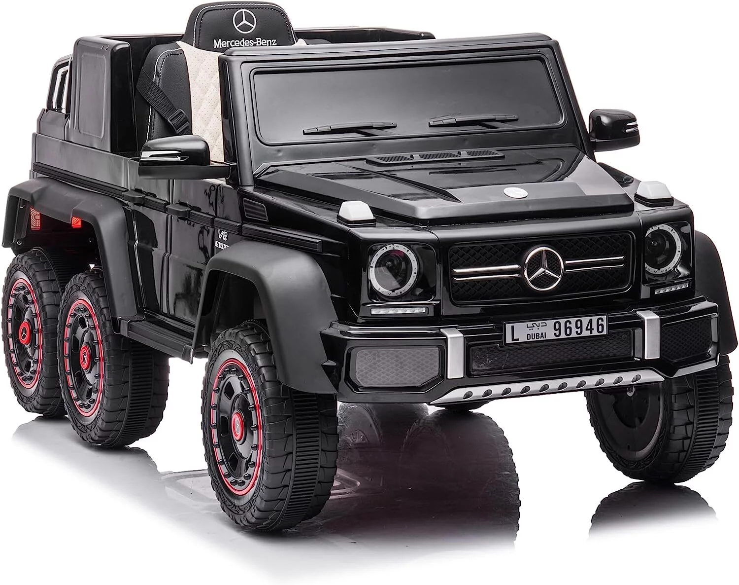 BATE Mercedes Benz 24V Powered Ride On Cars with 6 Wheels, Kids Ride On Toys with Remote Control, MP3 Player,  Red - Womvr