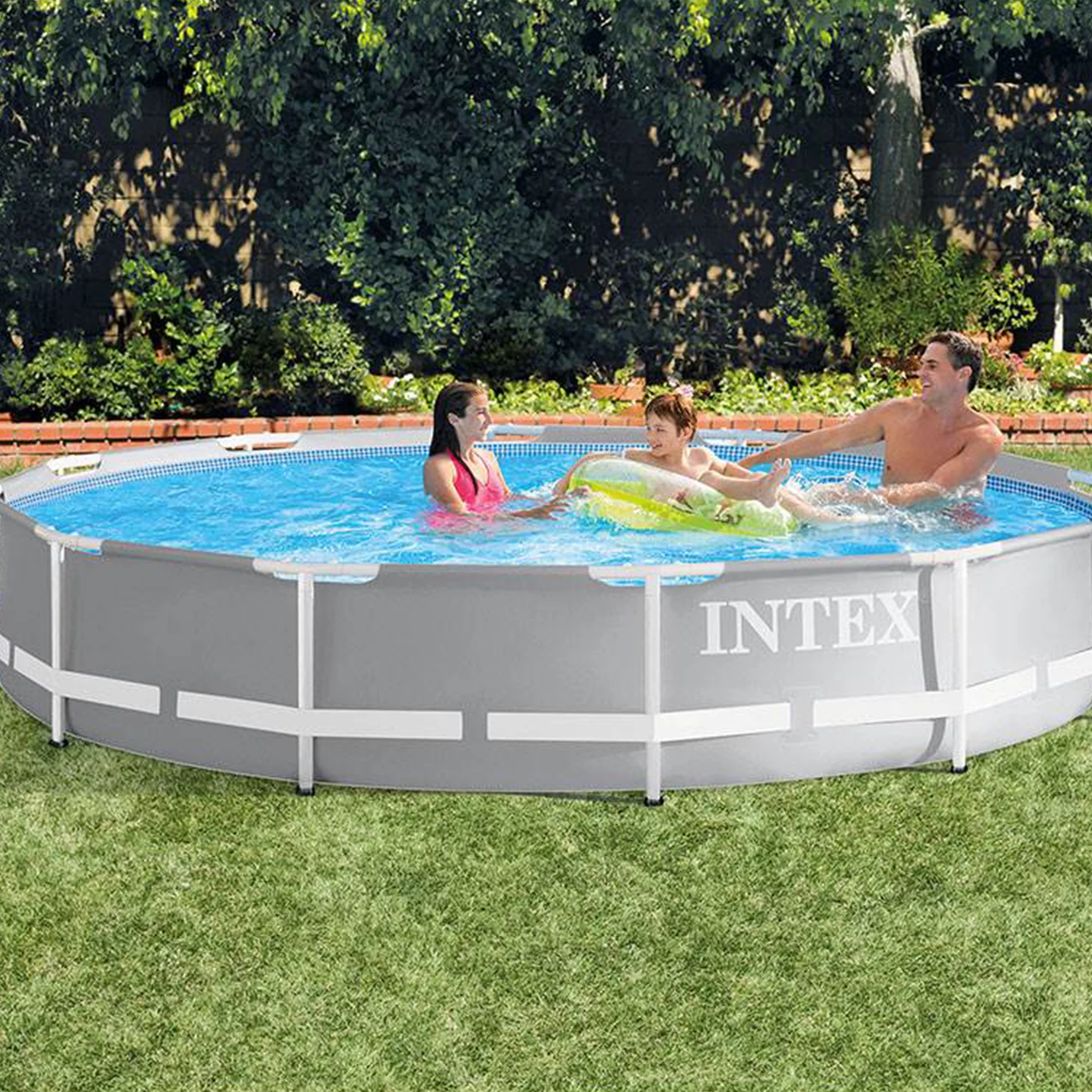 Intex 26711EH 12ft x 30in Prism Above Ground Pool Set w/ Cover & Maintenance Kit - Womvr