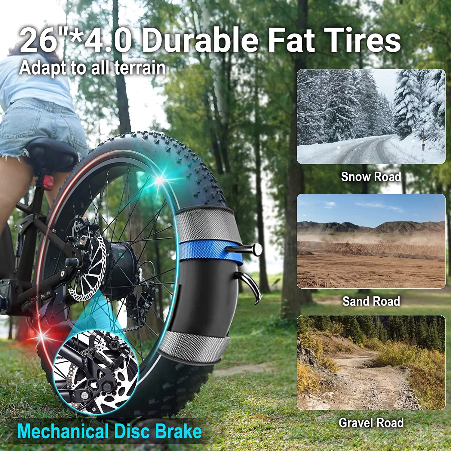 HAOQI Black Cheetah 48V 16Ah 750W Fat Tire Full Suspension Mountain Bike Electric Bike - Womvr