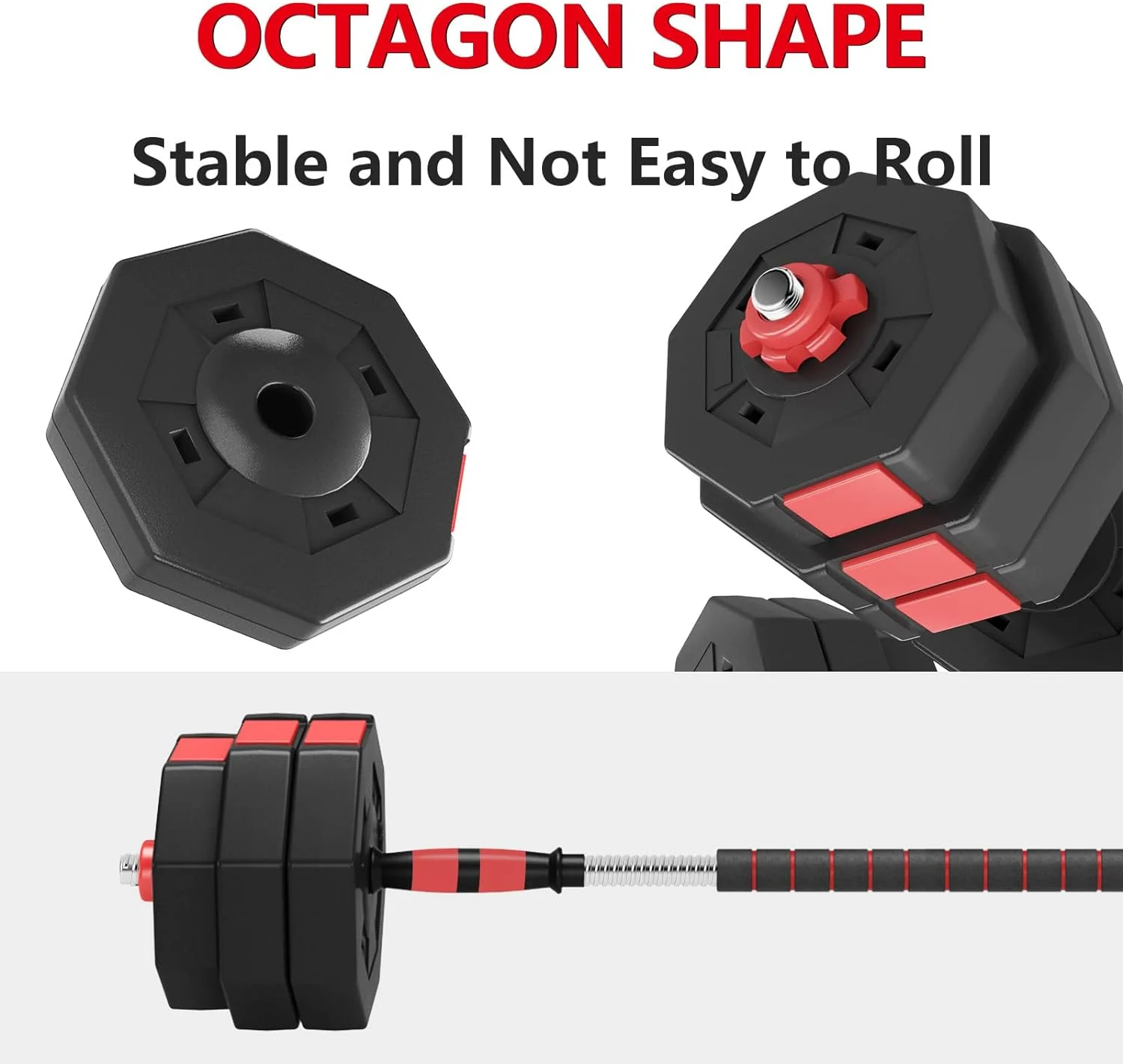 Soges Adjustable Weights Dumbbells Set,55LB/66LB Free Weight Dumbbells Set with Connector, 3 in 1 Adjustable Weights Set for Home Gym Use as Dumbbell Barbell, Blue - Womvr