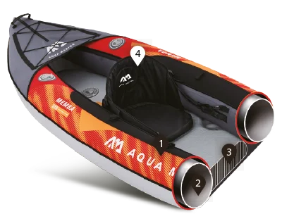 Aqua Marina TOURING KAYAK - MEMBA 1210 - Inflatable KAYAK Package, including Carry Bag, Paddle, Fin, Pump - Womvr