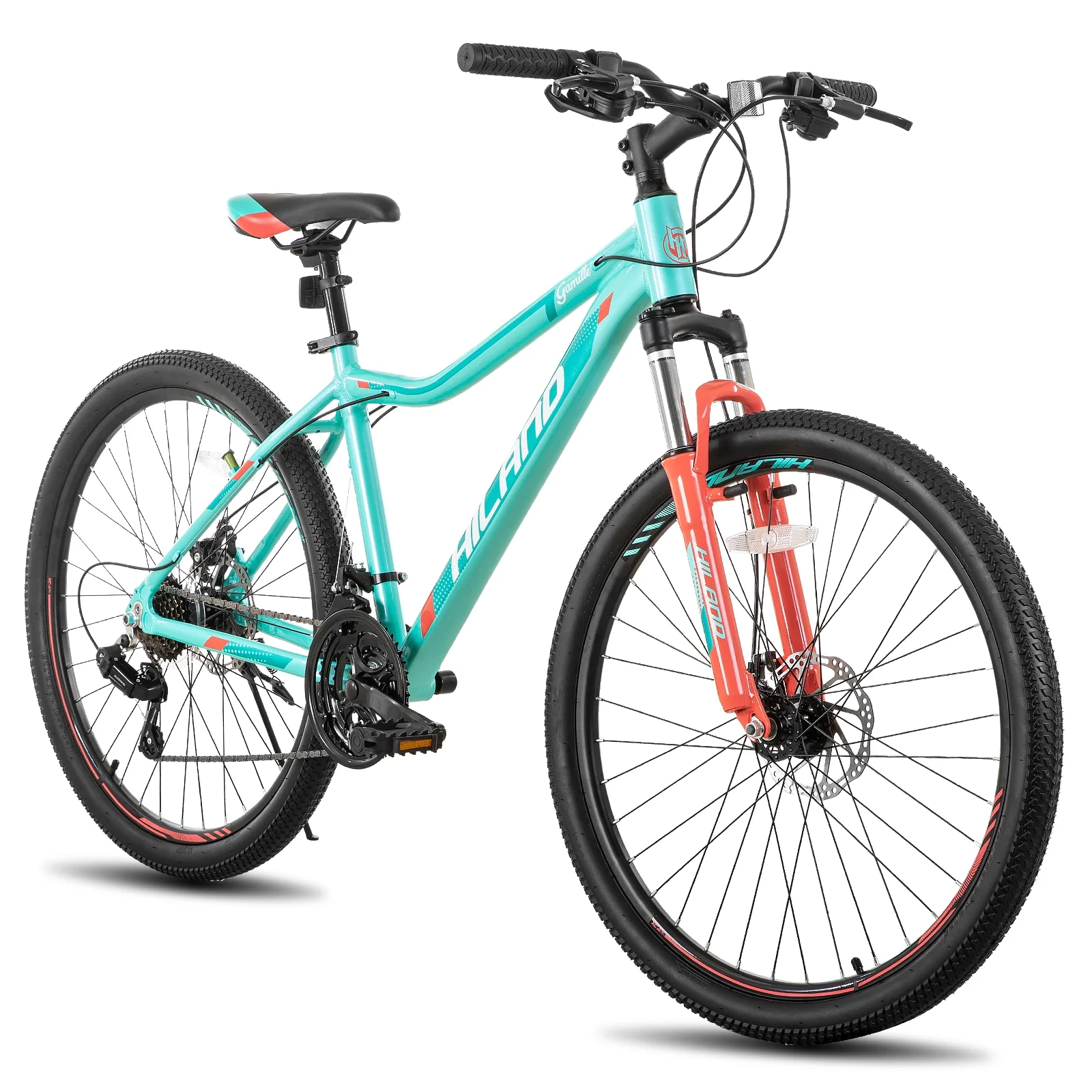 Hiland Mountain Bike for Woman, Shimano 21 Speed 26 inch Wheels Mountain Bicycle, Mint Green - Womvr