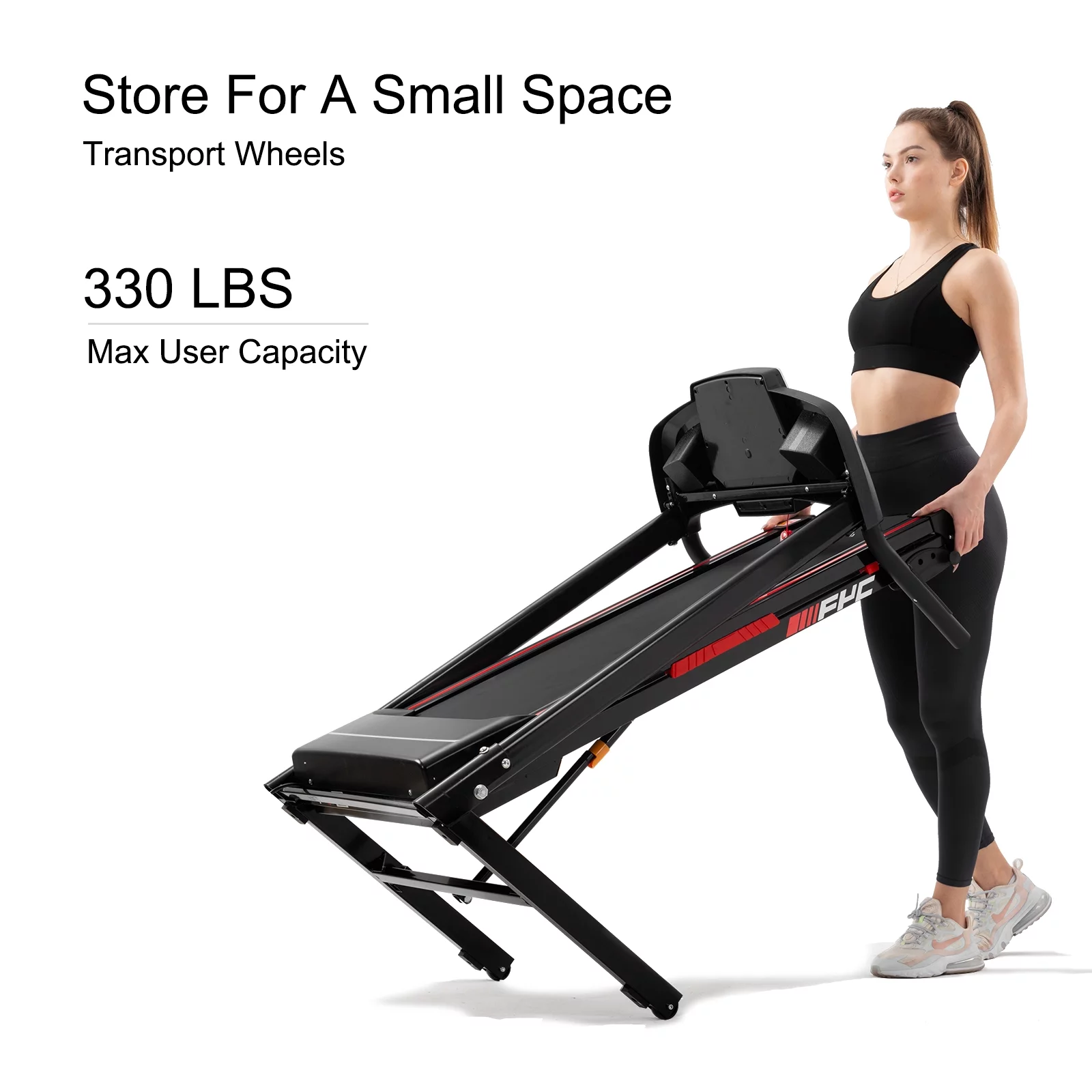 OBENSKY Folding Treadmill for Home Electric 3.5 HP Foldable Running Machine w/Incline - Womvr