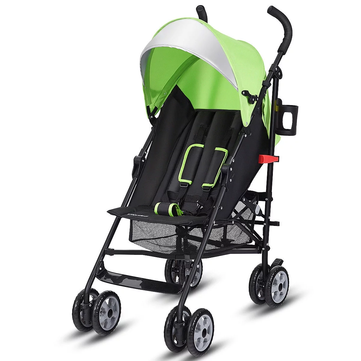 Costway Folding Lightweight Baby Toddler Umbrella Travel Stroller with Storage Basket Black - Womvr