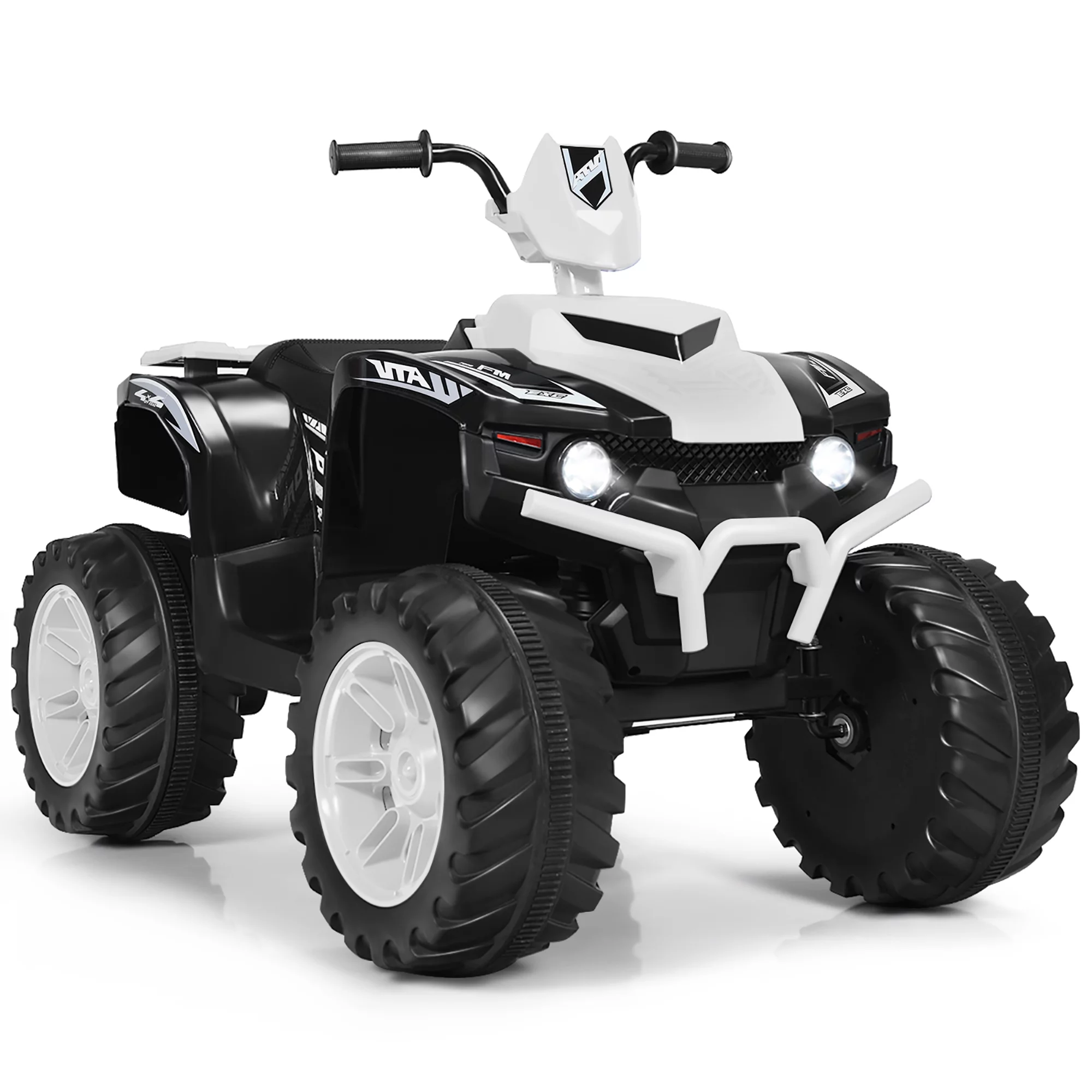Costway 12V Kids 4-Wheeler ATV Quad Ride On Car w/ LED Lights Music  USB Navy - Womvr
