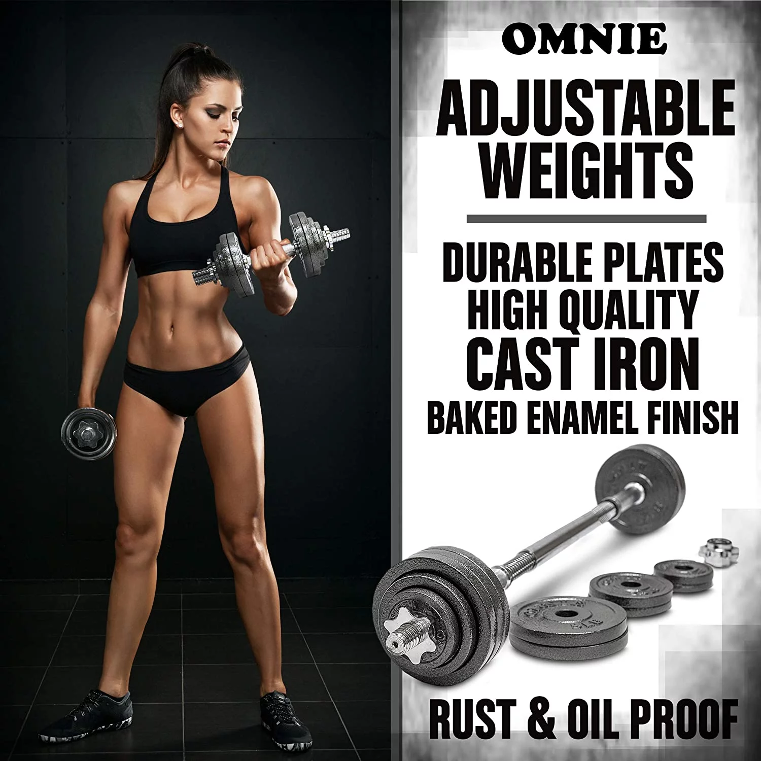 Telk Fitness Adjustable Dumbbells 45 Lbs., Hand Weights for Home Gym - Womvr