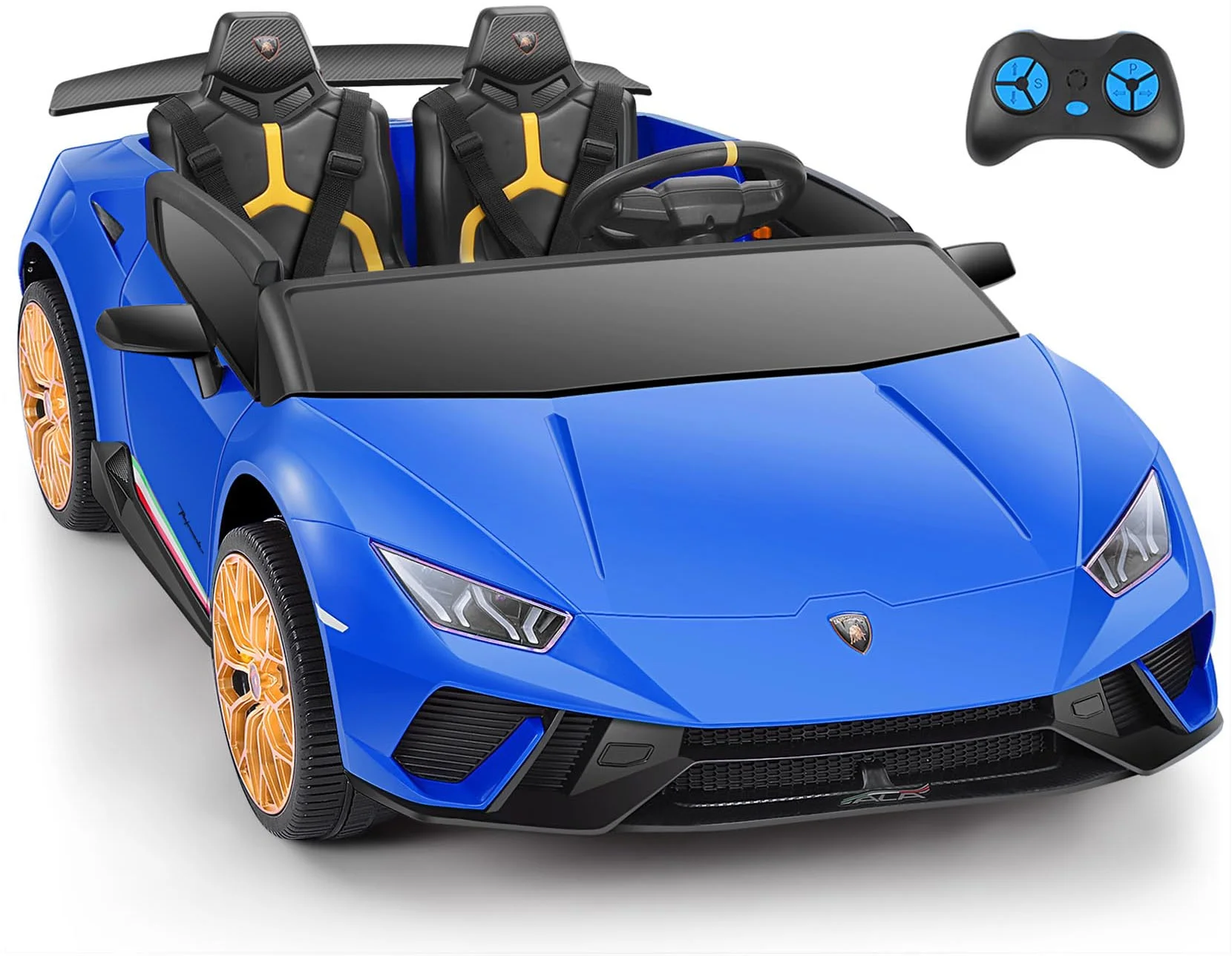 Lamborghini Huracan Ride on Car Real 2 Seater, Powered Electric Vehicle with Parent Remote, Maximum 4.0mph Ride on Toys for 3-8 Years Kids,Pink - Womvr
