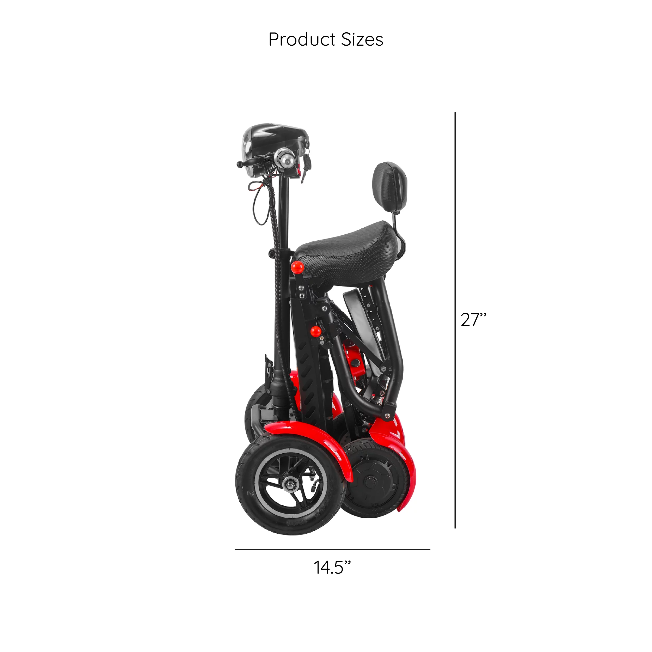 Smart Lightweight Electric Power Scooter, 4 Wheels Foldable Double Seats - Womvr