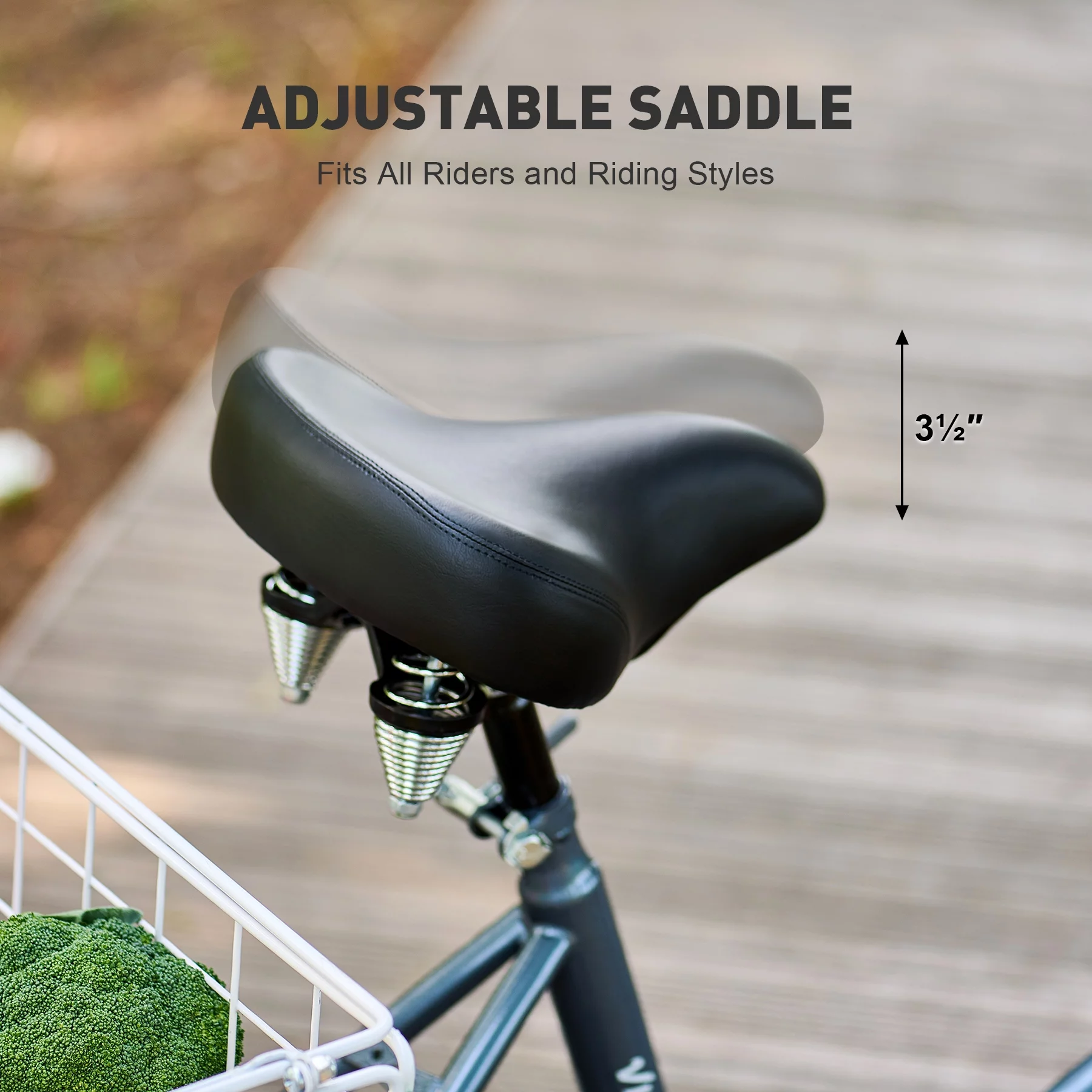 VIRIBUS 24 Inch Adult Trike 7 Speed Bike w Adjustable Seat 2 Baskets Matte Gray - Womvr