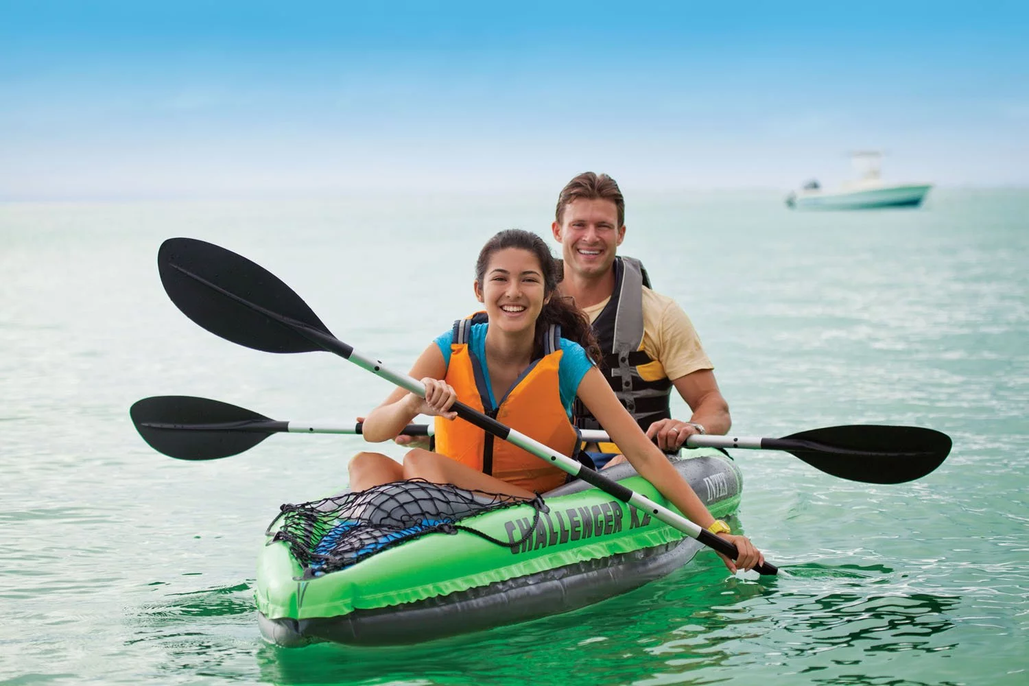 Intex 1-Person Inflatable Kayak (2 Pack) w/ 2-Person Inflatable Kayak w/ pump - Womvr