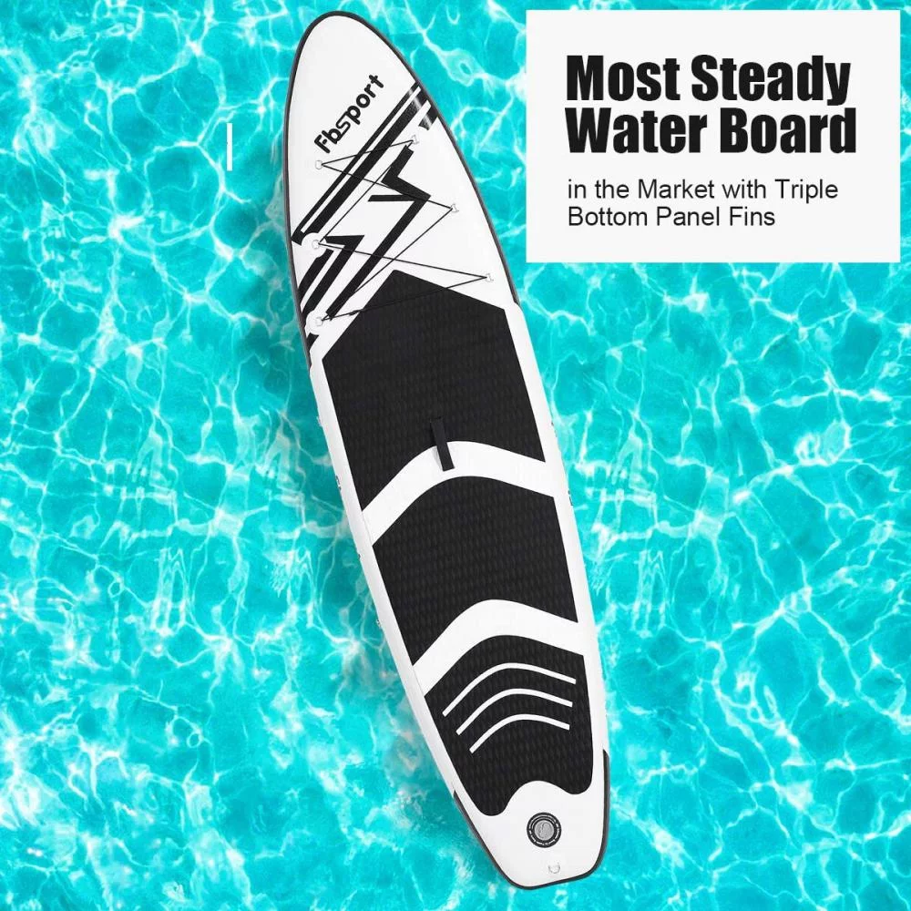 Fbsport 11ft Inflatable Paddle Board SUP, 6'' Thick W/Paddling Fins Pump & Accessories Pack, Green - Womvr