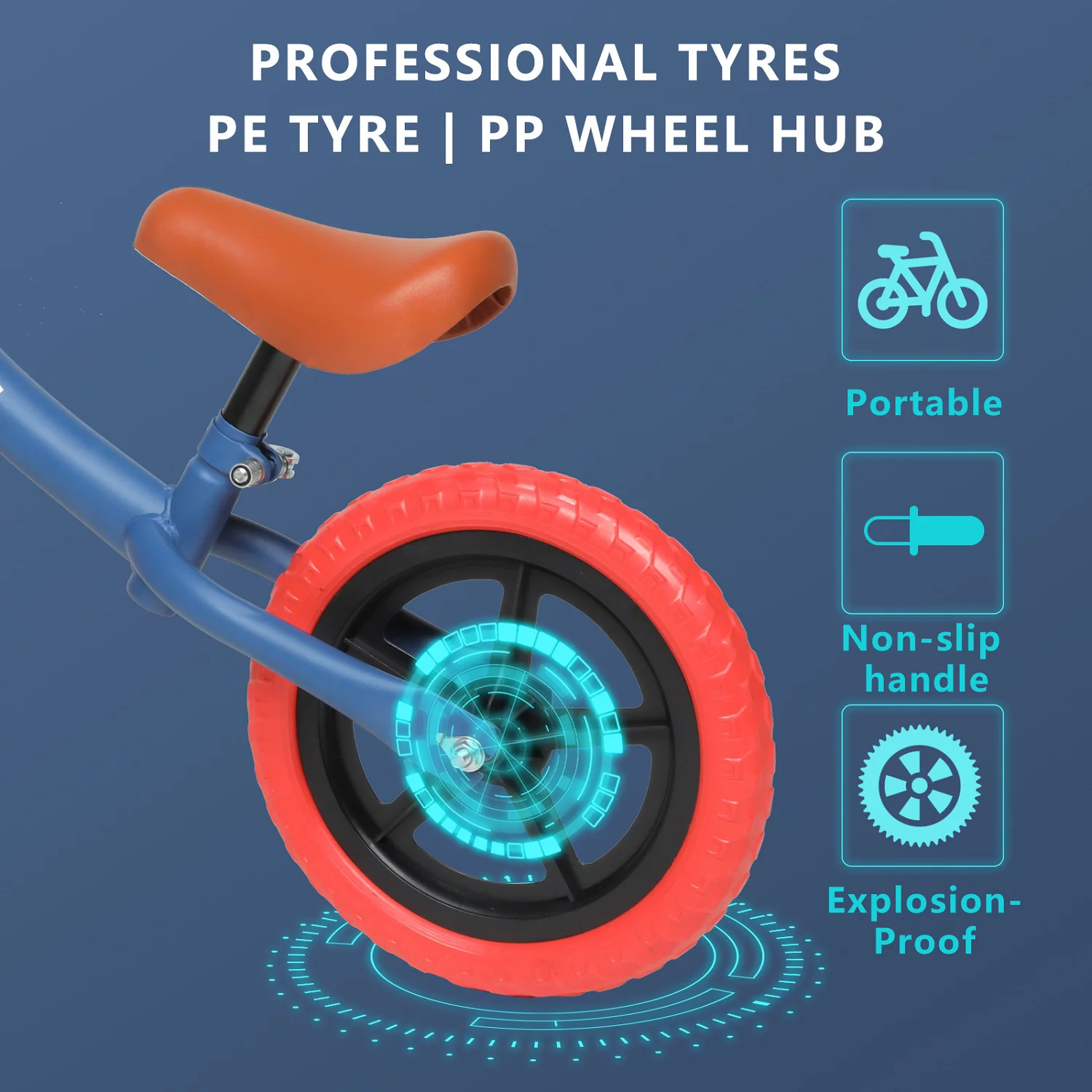 Kumji Balance Bike for 2-6 years Old Kids, 11'' Cute Balance Trainer, No Pedal Bikes for Kids , Training Bike, Adjustable Height Carbon Steel & PE Tires - Womvr