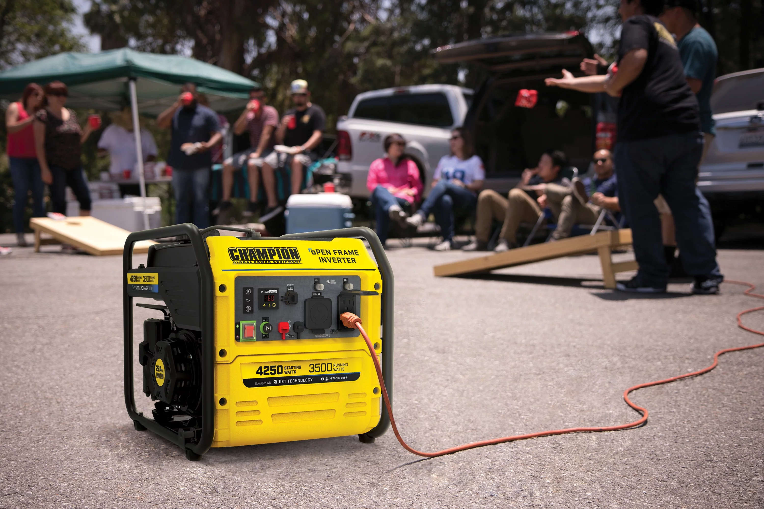 Champion Power Equipment 4250-Watt RV Ready Open Frame Gasoline Inverter Generator - Womvr