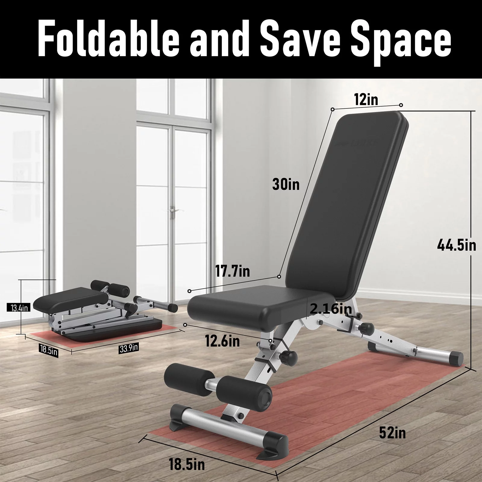 Leikefitness Dumbbell Weight Bench Adjustable Benches Incline Decline Workout Gym 660 lb Adjustment - Womvr