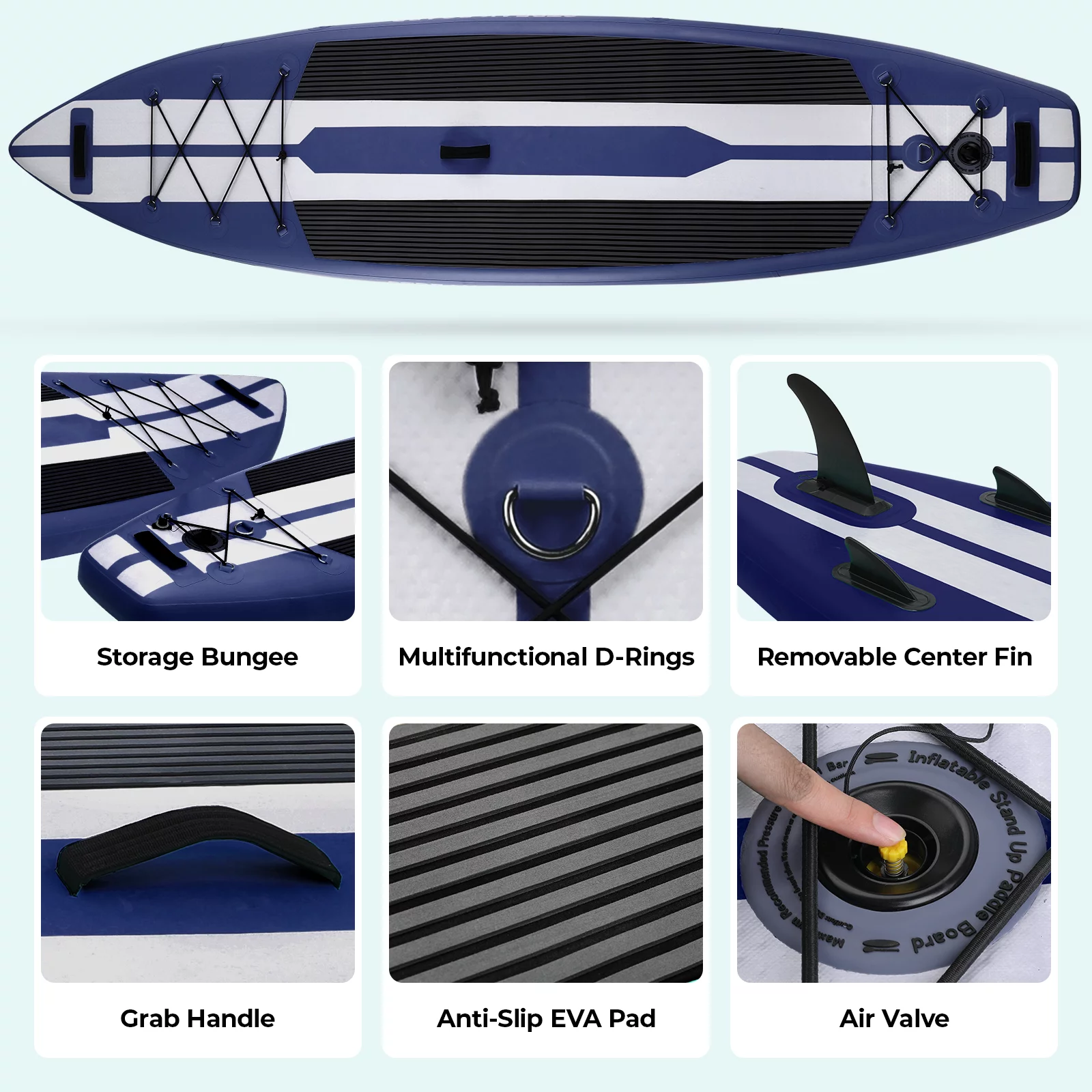 Arlopu 11FT Stand Up Paddle Board Inflatable with Premium SUP Accessories & Backpack, Non-Slip Deck, Waterproof Bag, Leash, Paddle and Hand Pump - Womvr