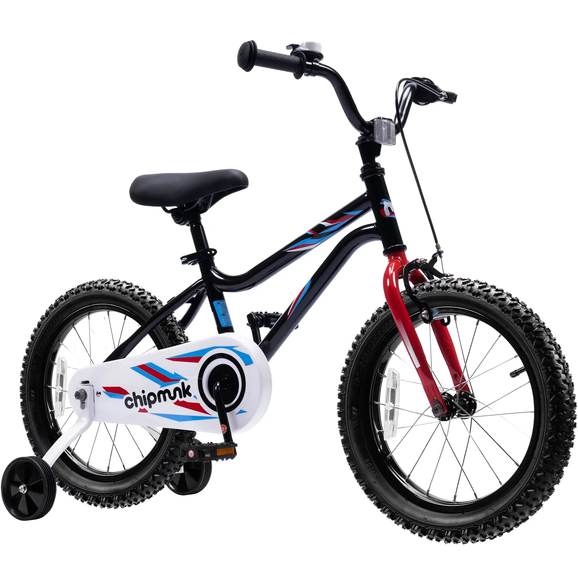 RoyalBaby Chipmunk Kids Bike Boys Girls 16 Inch Bicycle with Training Wheels and Kickstand Red - Womvr