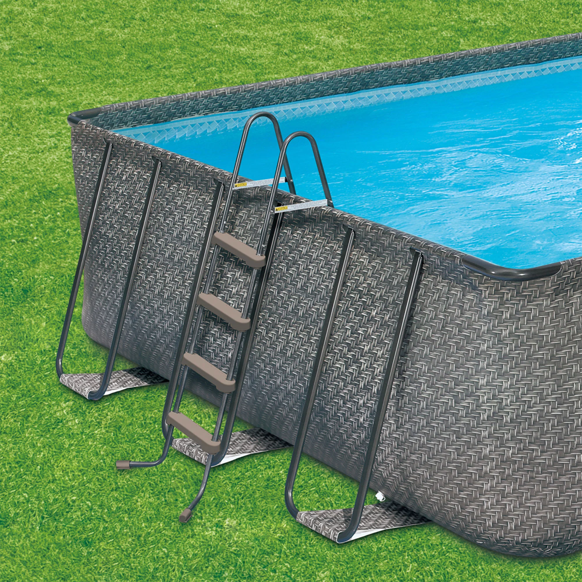 Summer Waves 24 x 12 x 4.5' Rectangle Above Ground Frame Swimming Pool Set - Womvr
