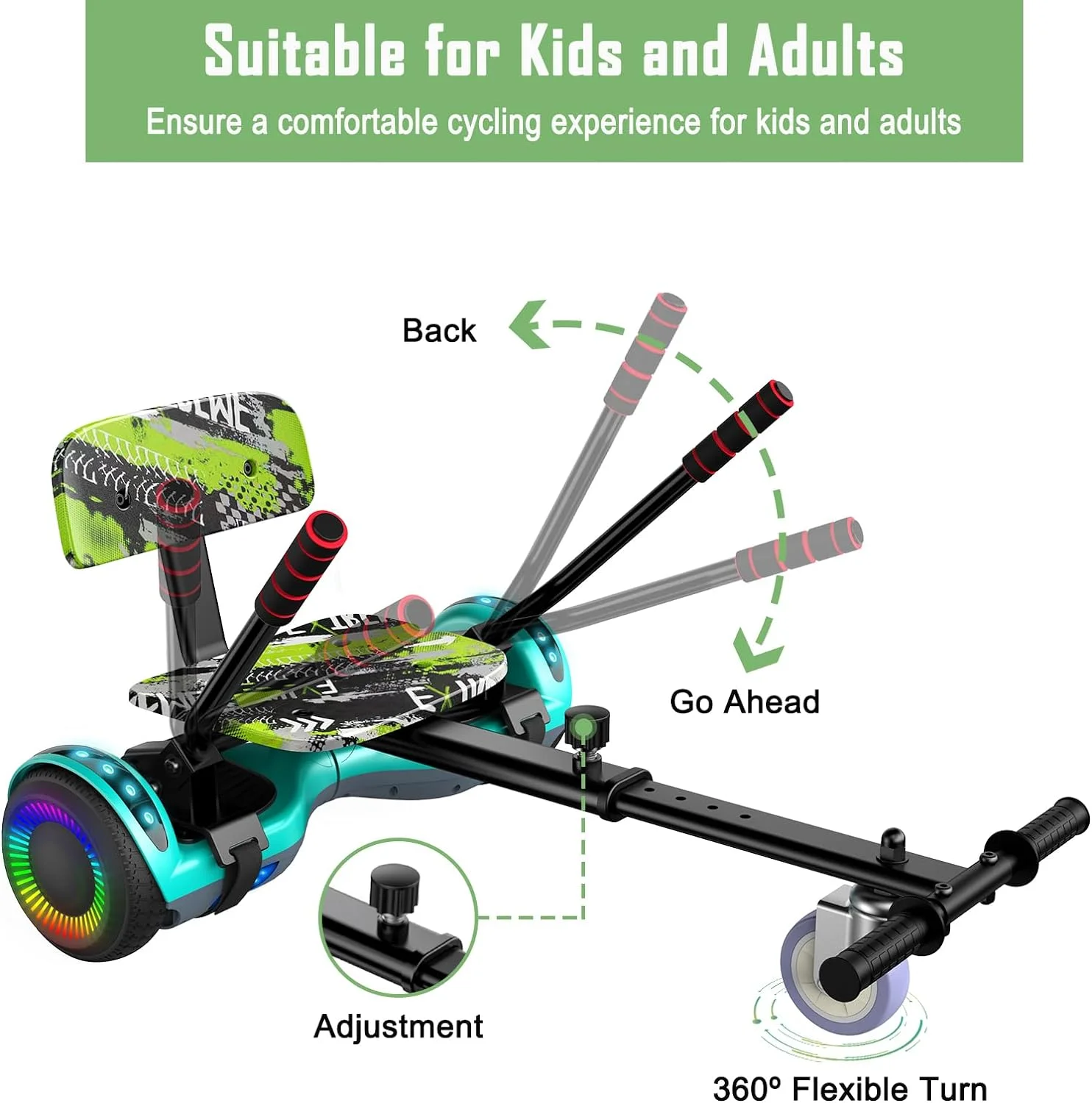 JOLEGE Hoverboard Go Kart Combo, 6.5
