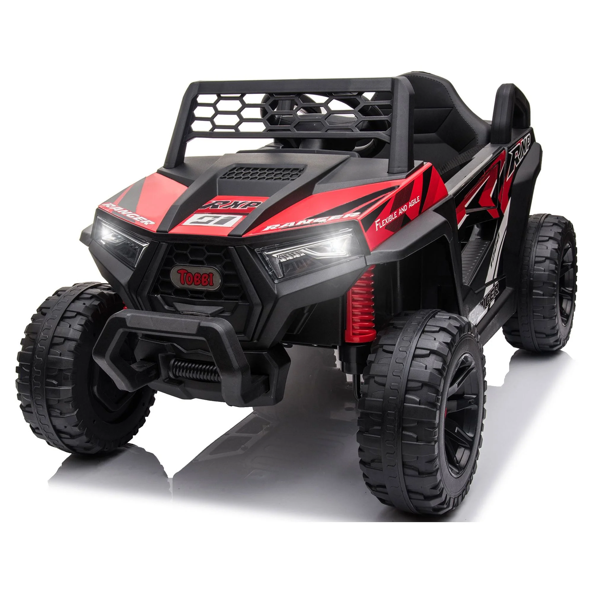 TOBBI 12V Kids Electric off-Road UTV Truck Car Battery Powered Ride on Toys for Girls with LED Headlights, Music, Horn - Womvr