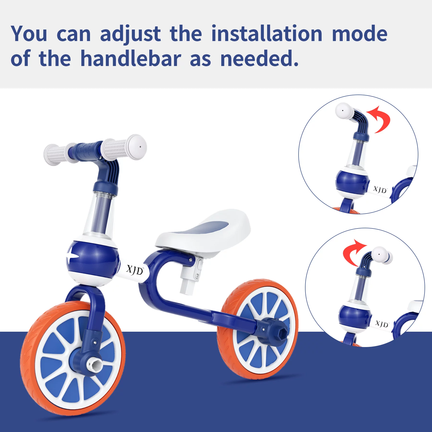 XJD 5 in 1 Toddler Tricycle for 1-5 Years Old Boys Girls Toddler Bike Kids Trikes for Balance Training Baby Bike Infant Trike - Womvr