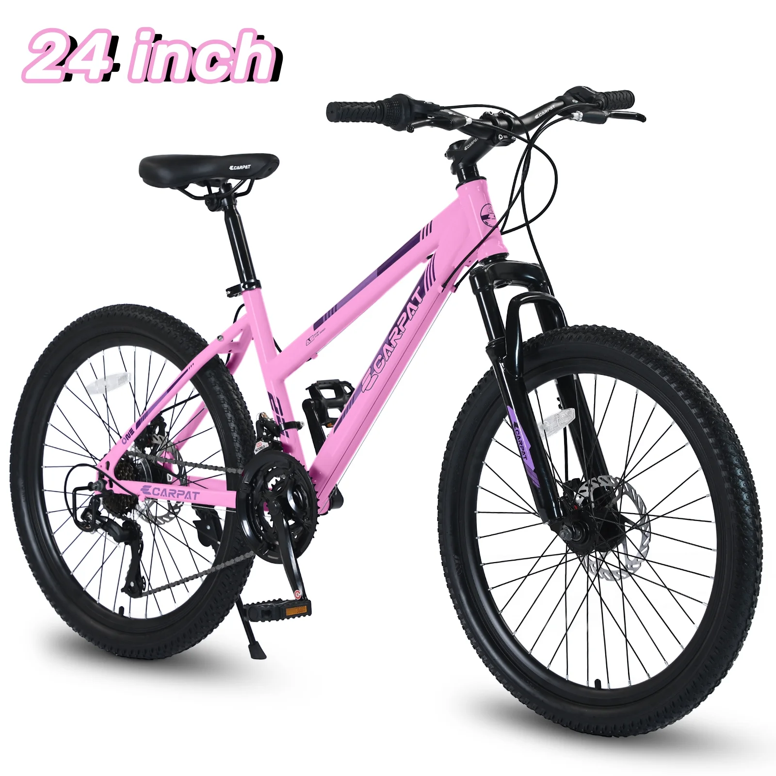 CHAMPIERRE 24 inch Mountain Bike for Girls Women, Shimano 21 Speeds Bikes with Dual Disc Brakes, White - Womvr