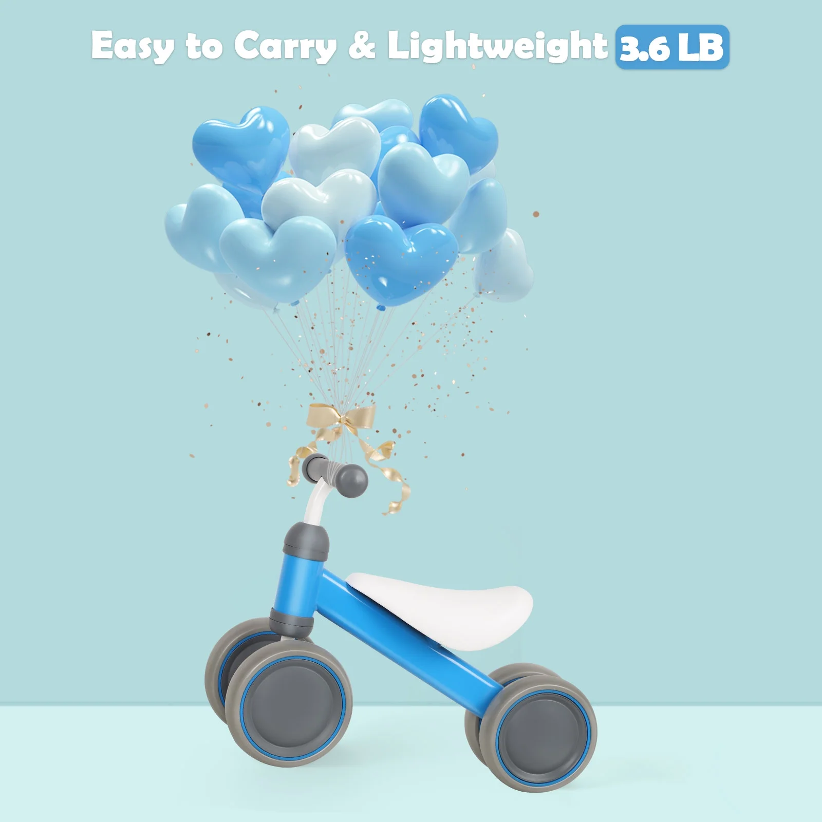 Balance Bike for 12-24 Months Toddler Toy Bike, Pink - Womvr