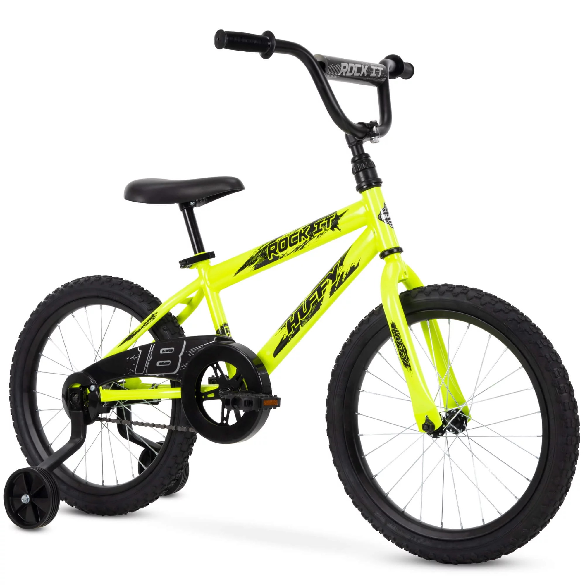 Huffy 18 in. Rock It Kids Bike for Boys Ages 4 and up, Child, Neon Powder Yellow - Womvr