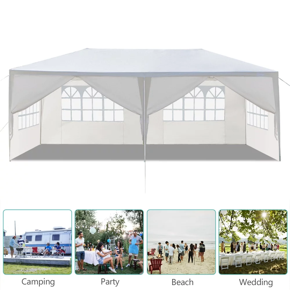 Ktaxon 10'x 20' Canopy Party Wedding Tent Garden Pavilion Cater Events 6 Removable Sidewalls White - Womvr