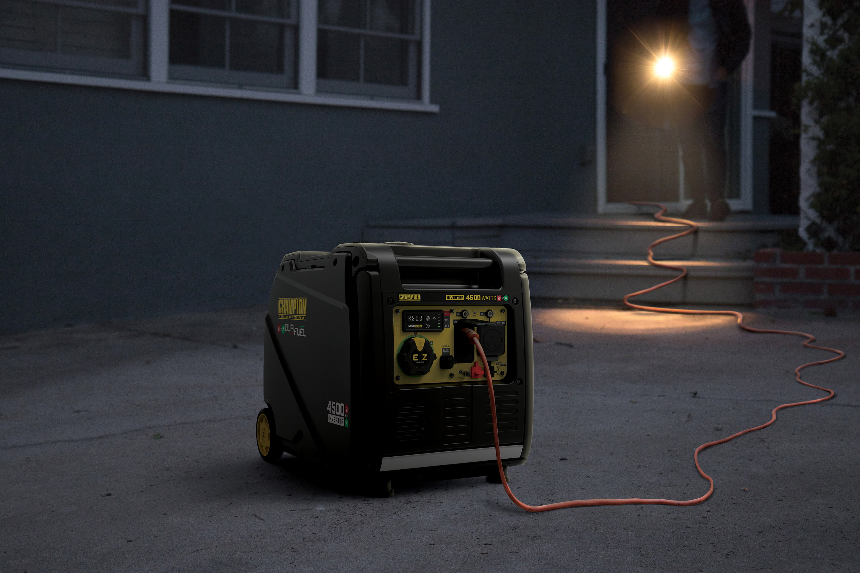 Champion 4500-Watt Portable Dual Fuel Inverter Generator with Quiet Technology, Electric Start - Womvr