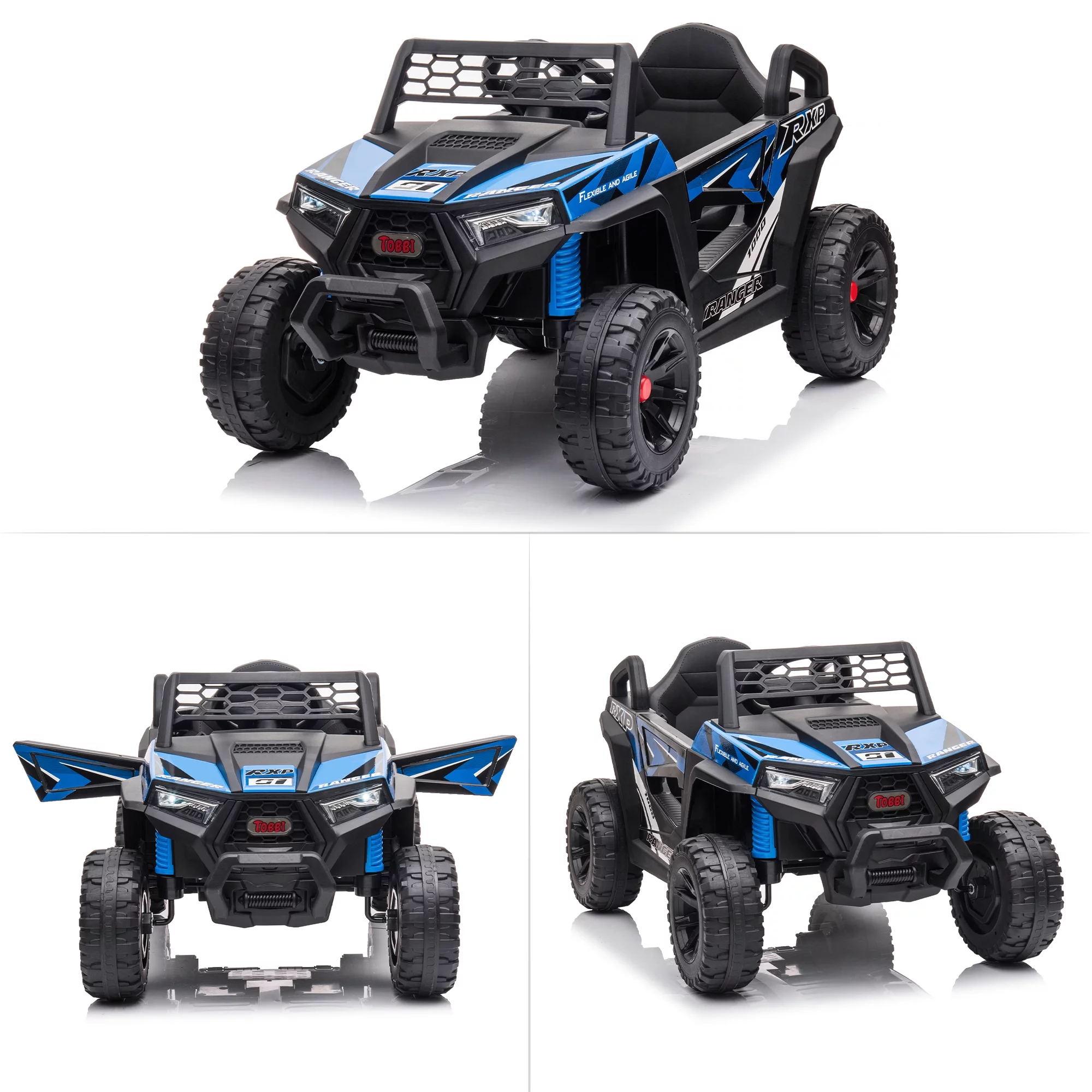 TOBBI 12V Kids Electric off-Road UTV Truck Car Battery Powered Ride on Toys for Girls with LED Headlights, Music, Horn - Womvr